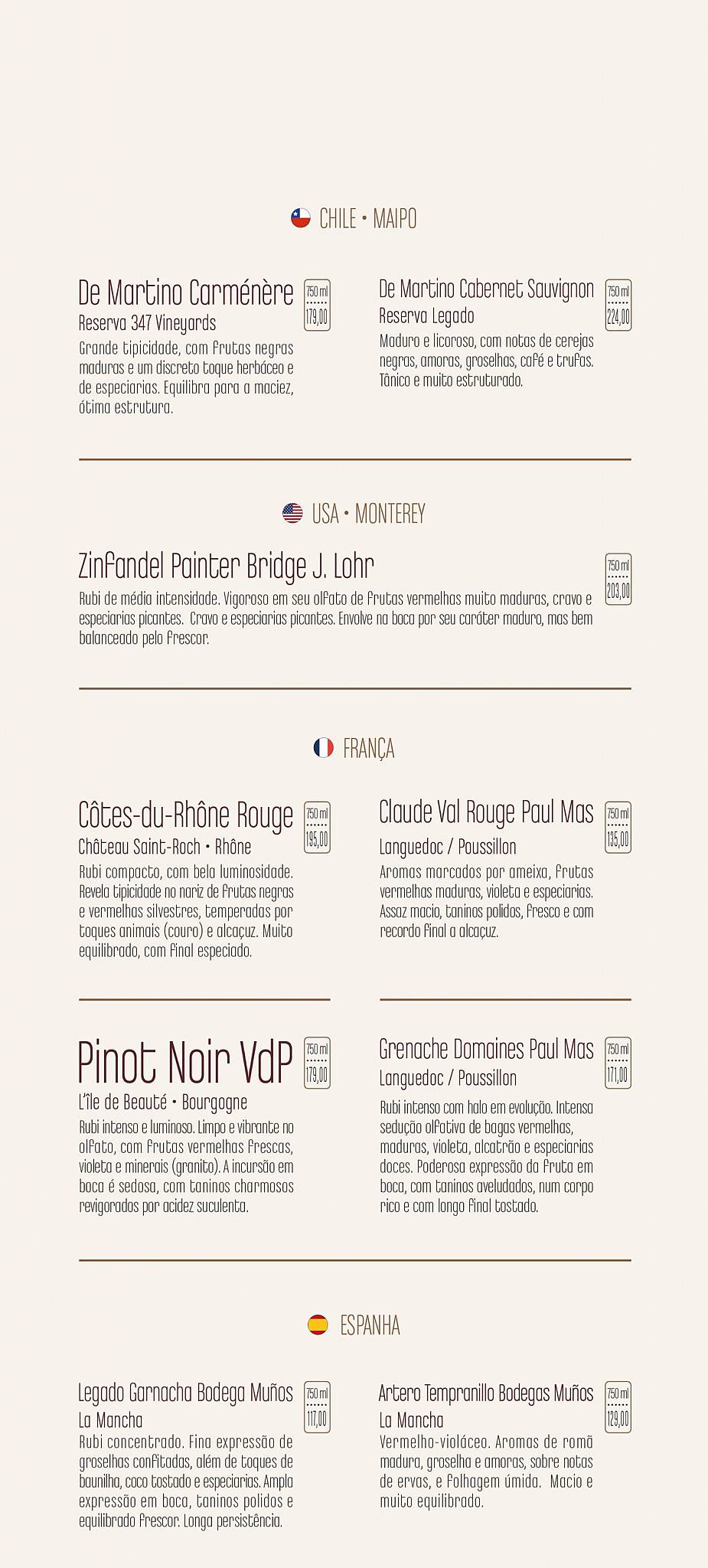 Restaurante Funiculì Funiculà em Blumenau cardápio