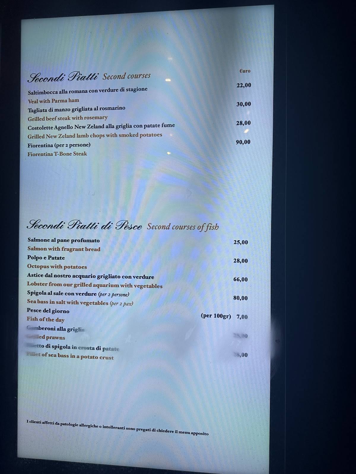 Menu di Il Vineto 