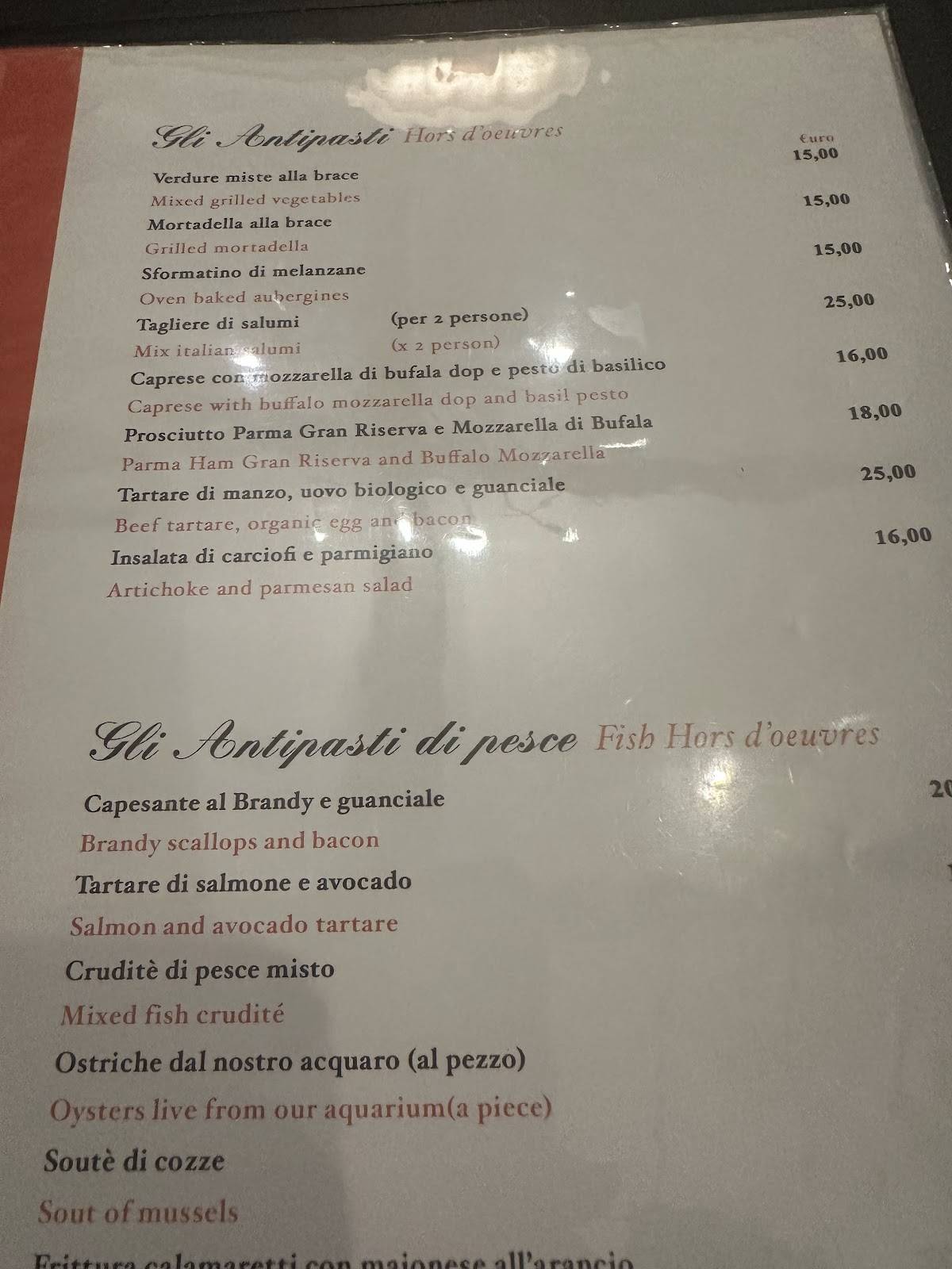 Menu di Il Vineto 