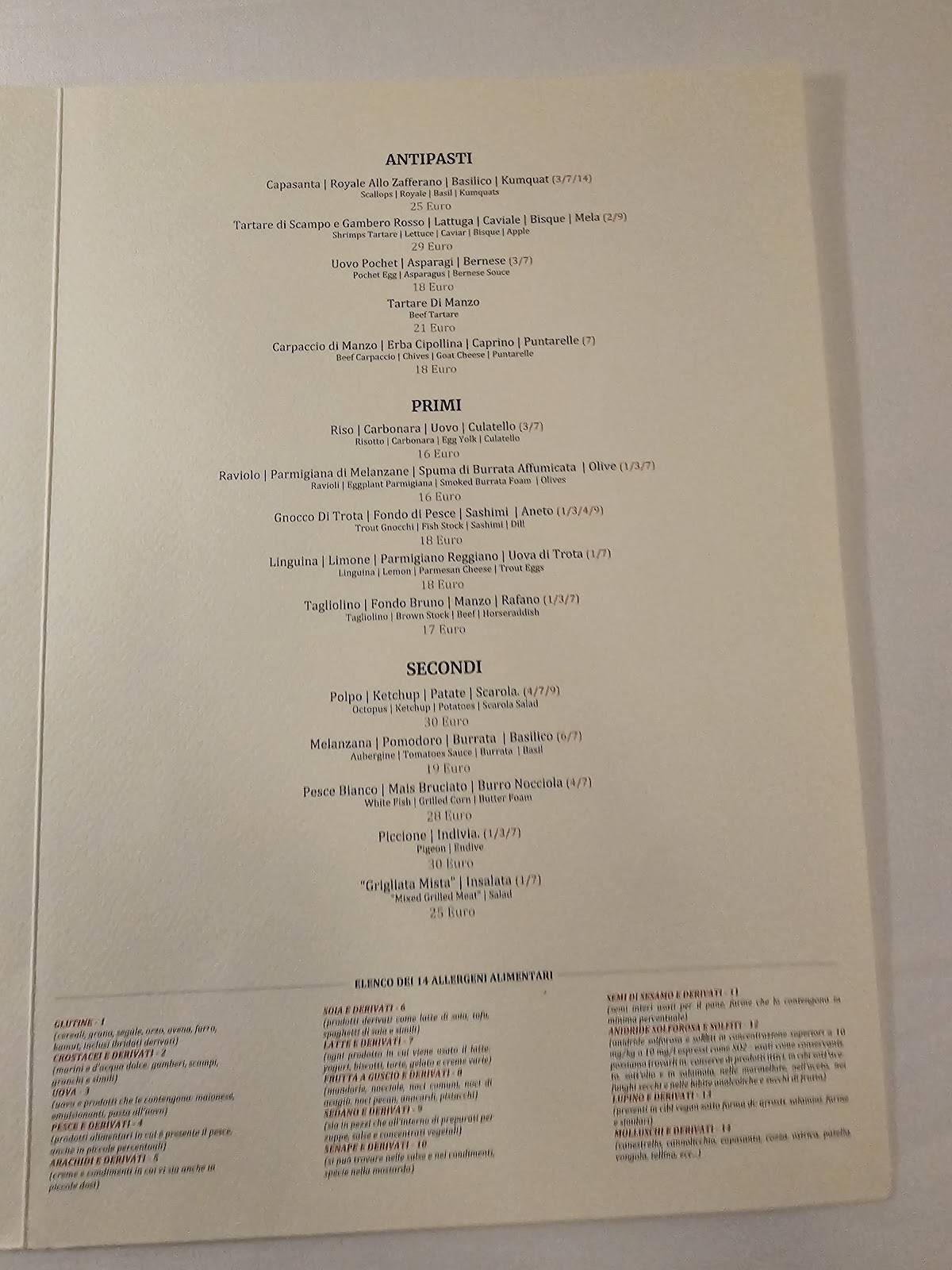 Menu di Ristorante Il Violino 