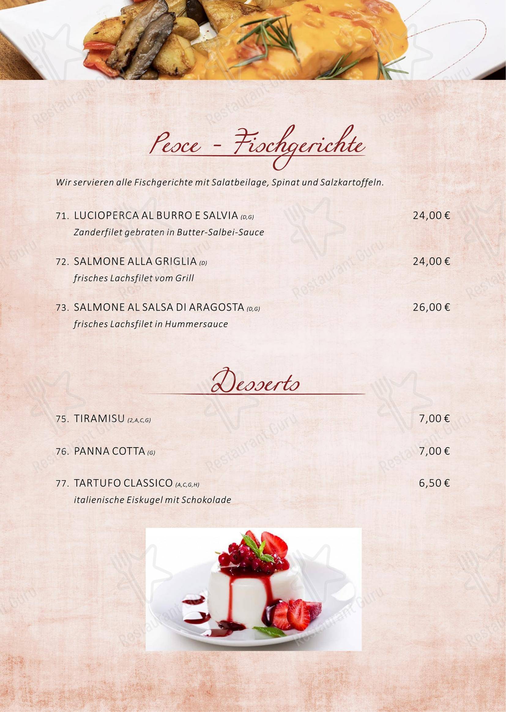 Ristorante Incontri dans Spremberg - Menu