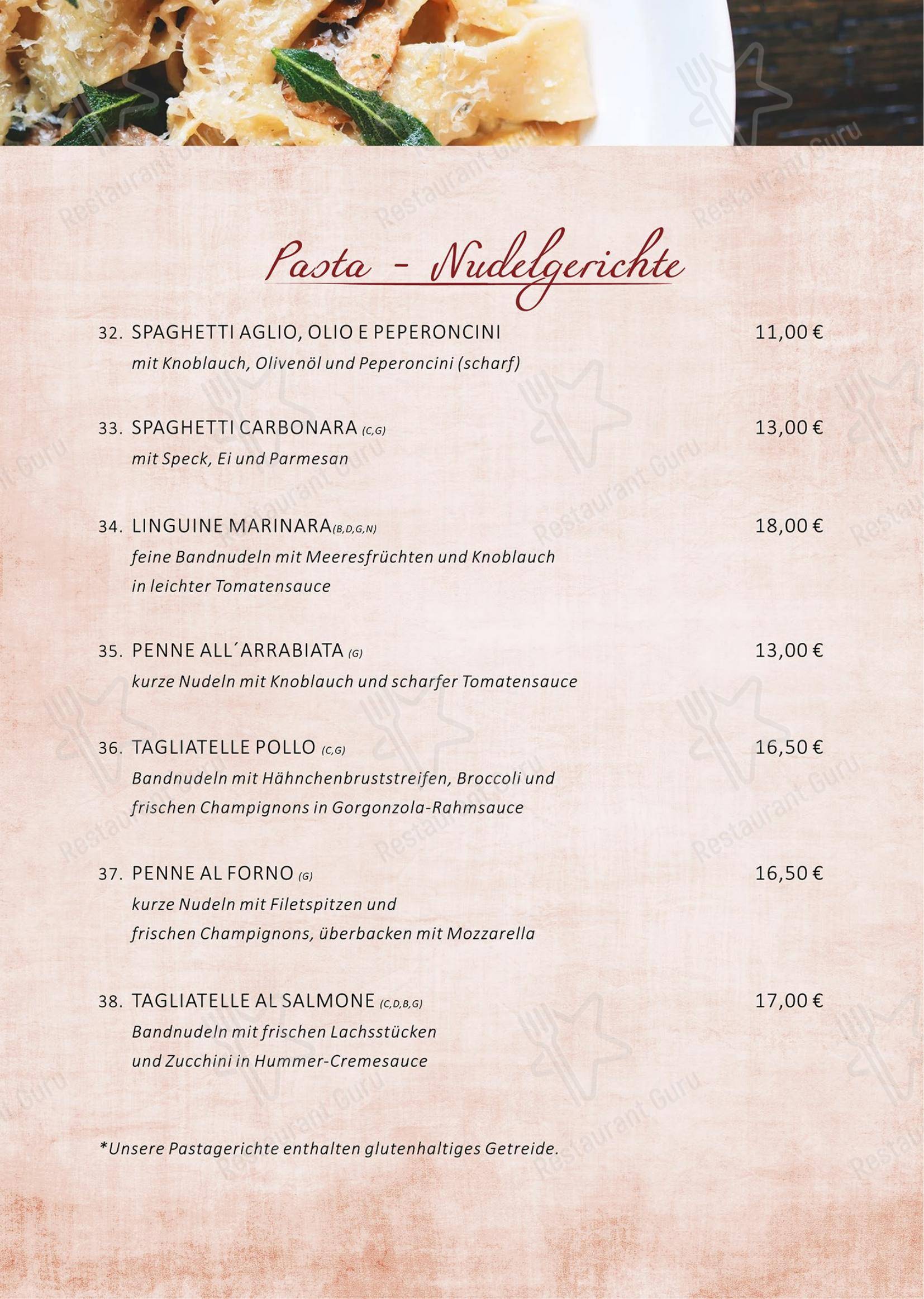 Menu pour Ristorante Incontri restaurant