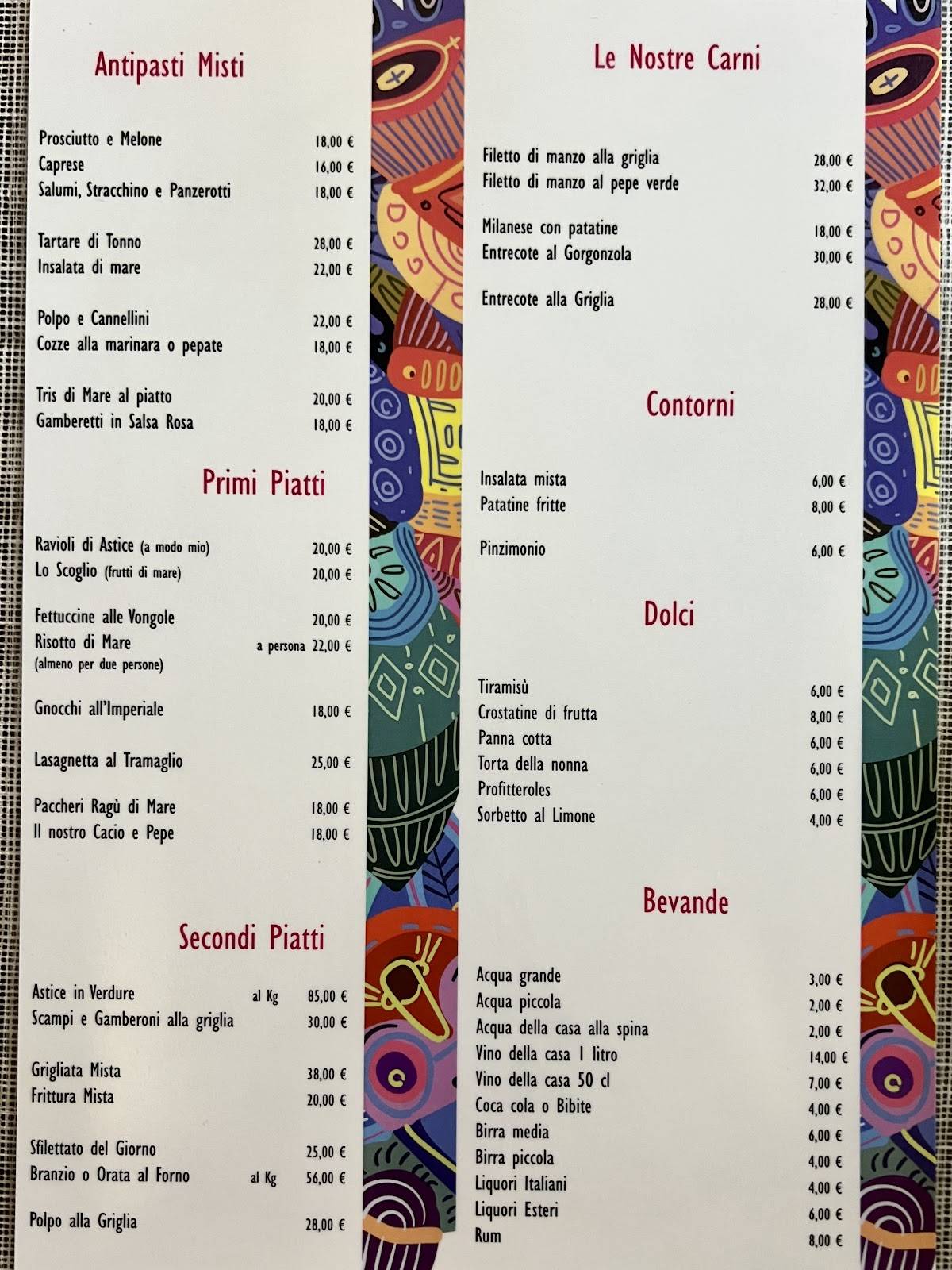 Menu di Ristorante Ippopotamus 