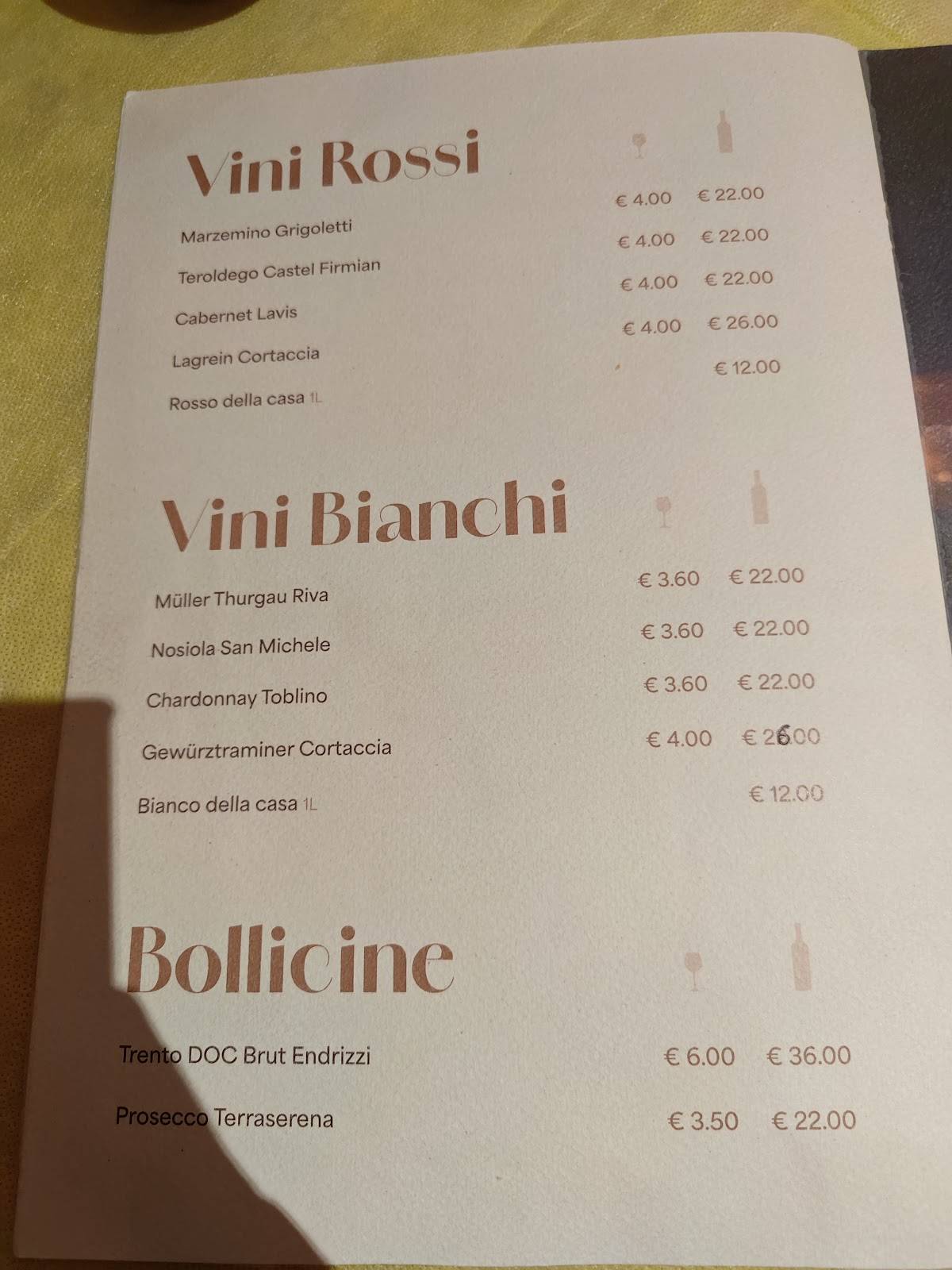 Menu di Ristorante La Cantinota 