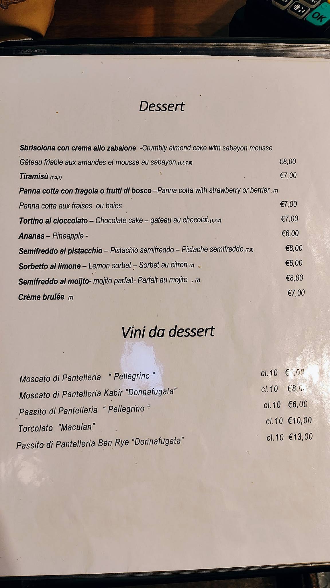 Menu di Ristorante La Greppia Parma 