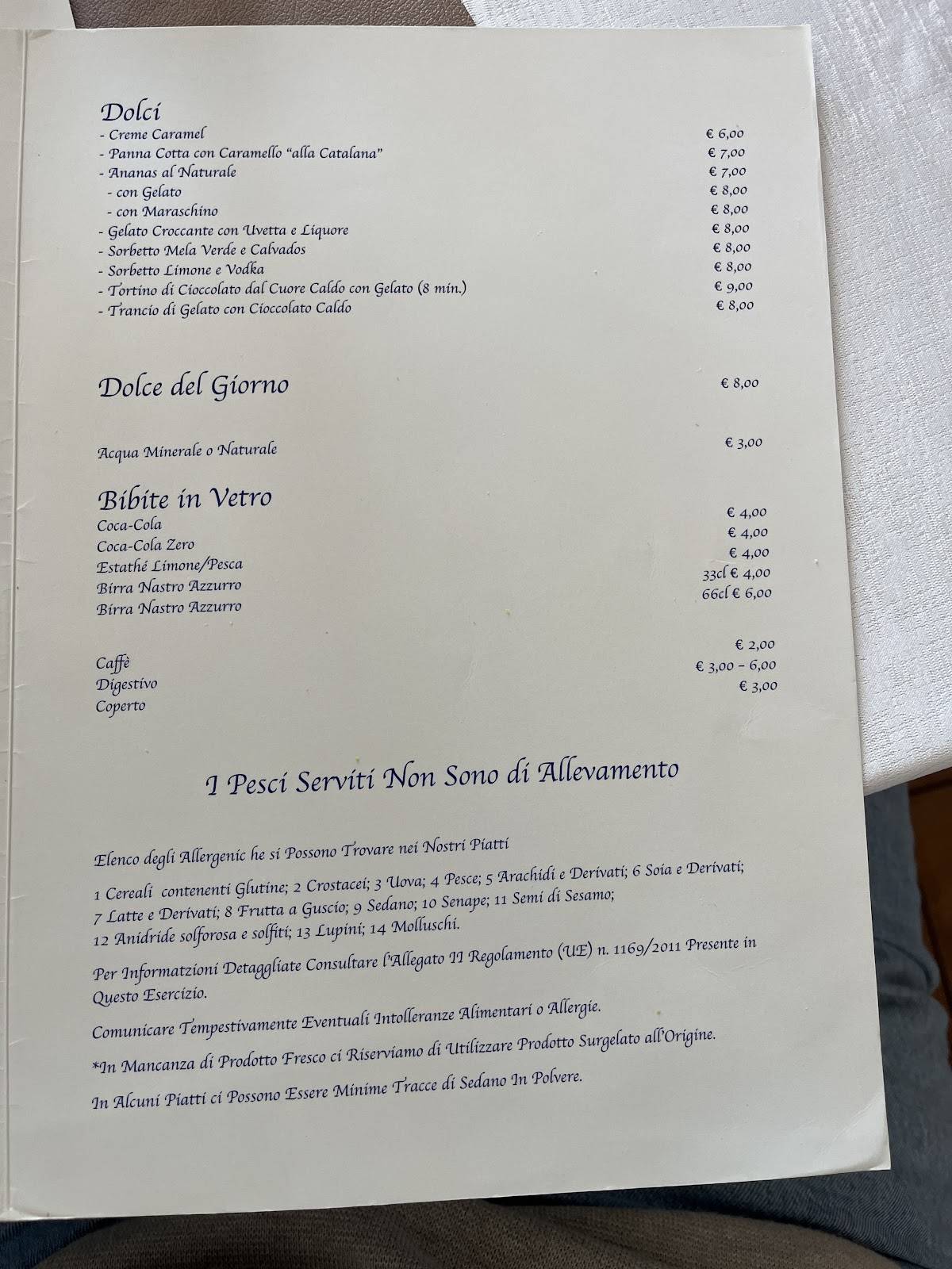 Menu di Ristorante Nazionale 