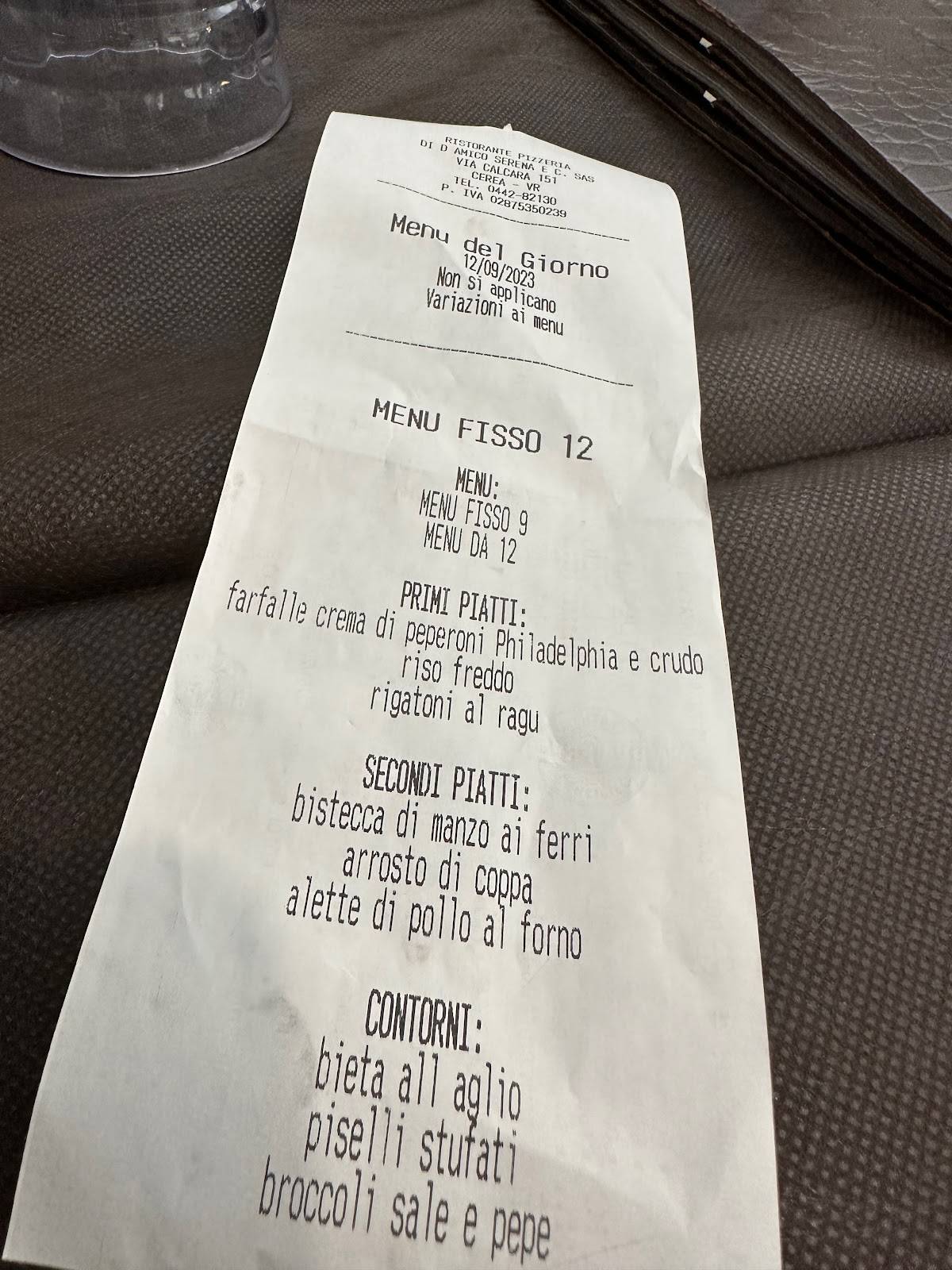 Menu di Ristorante Pizzeria Al Ritrovo D'Amico Di D'Amico Serena & C. S.A.S. 