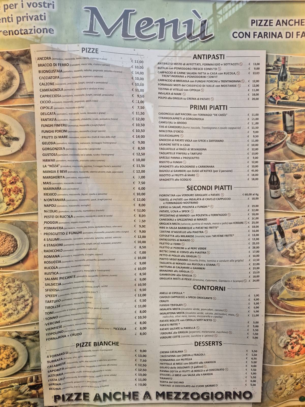 Menu di Ristorante Pizzeria Ancora 