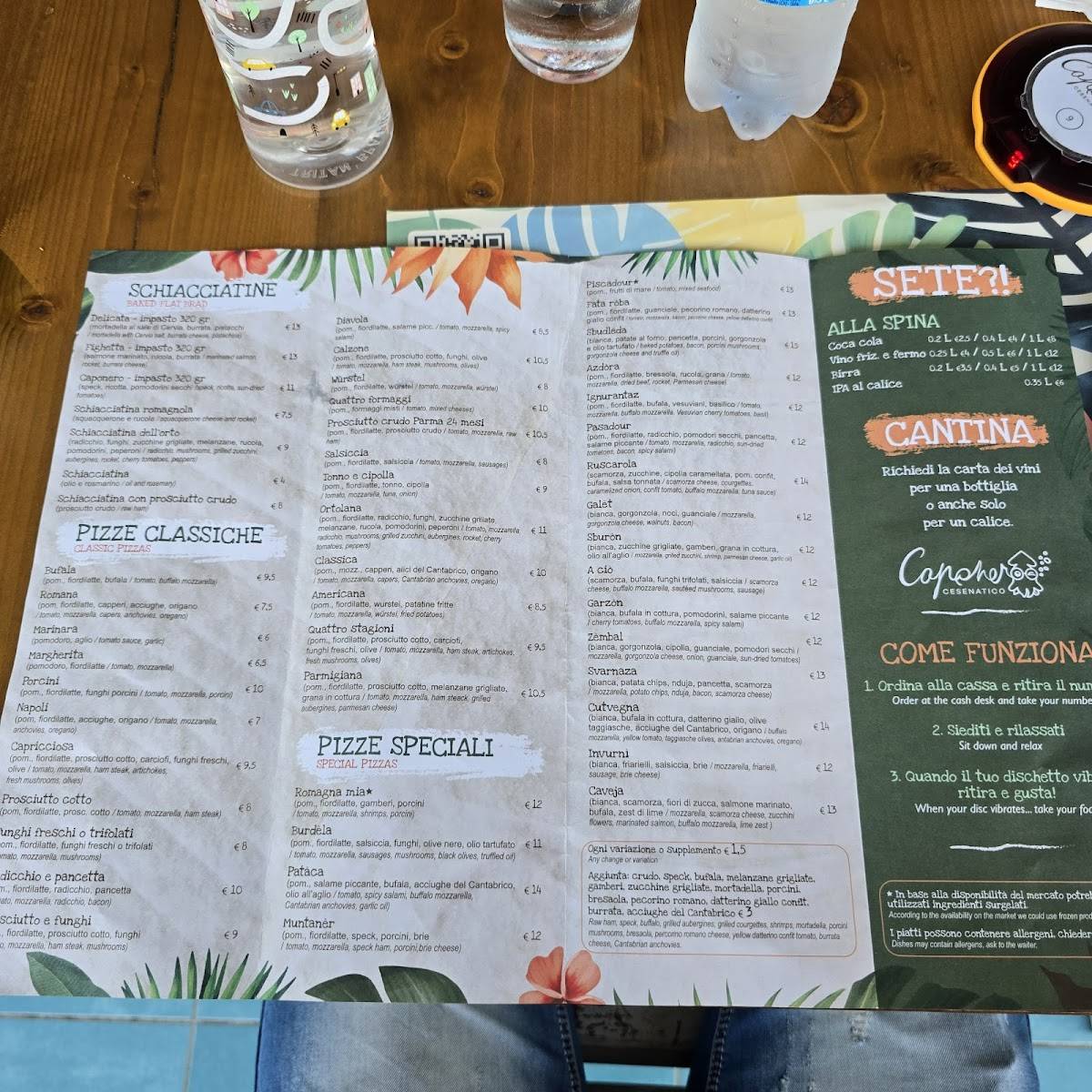Menu di Ristorante Pizzeria Capo Nero 