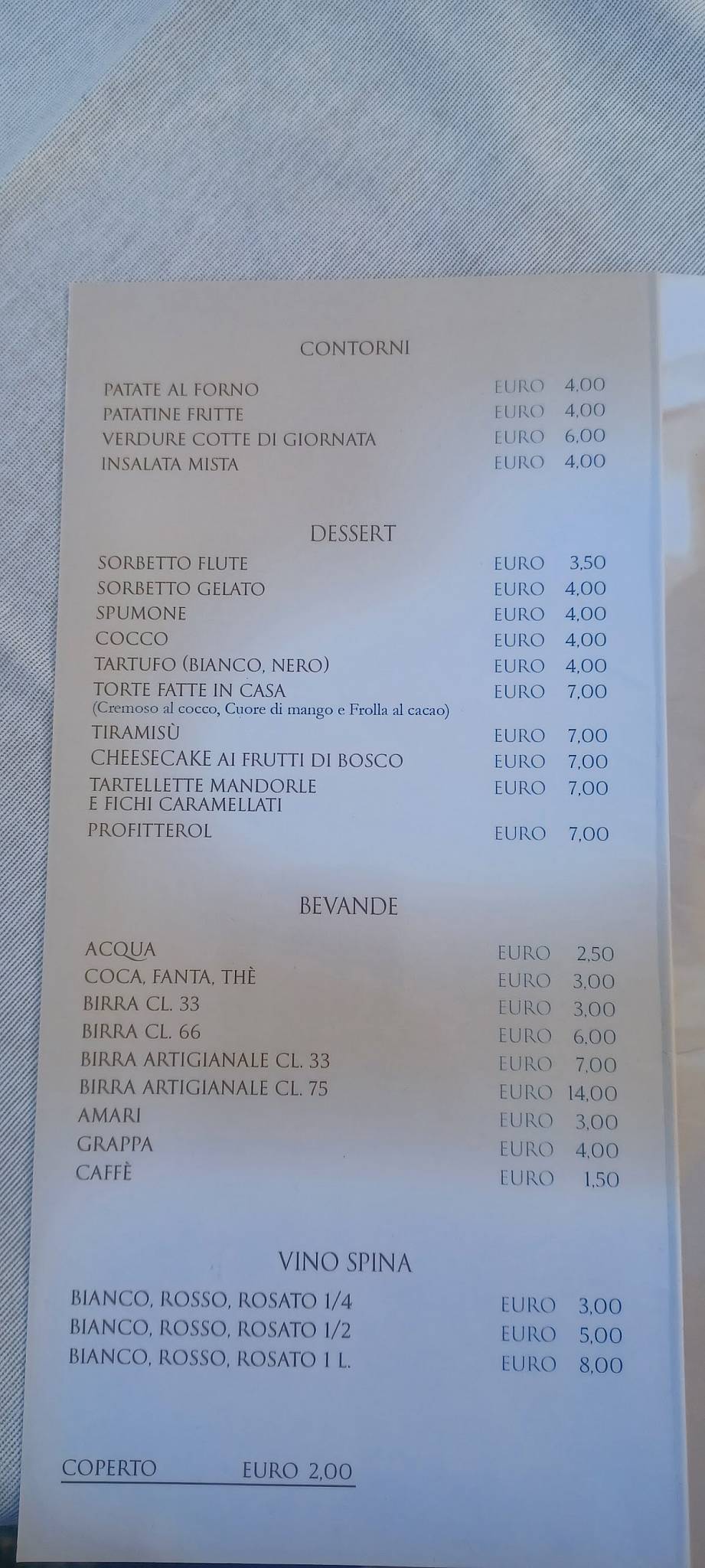 Menu di Ristorante Pizzeria Carpe Diem 