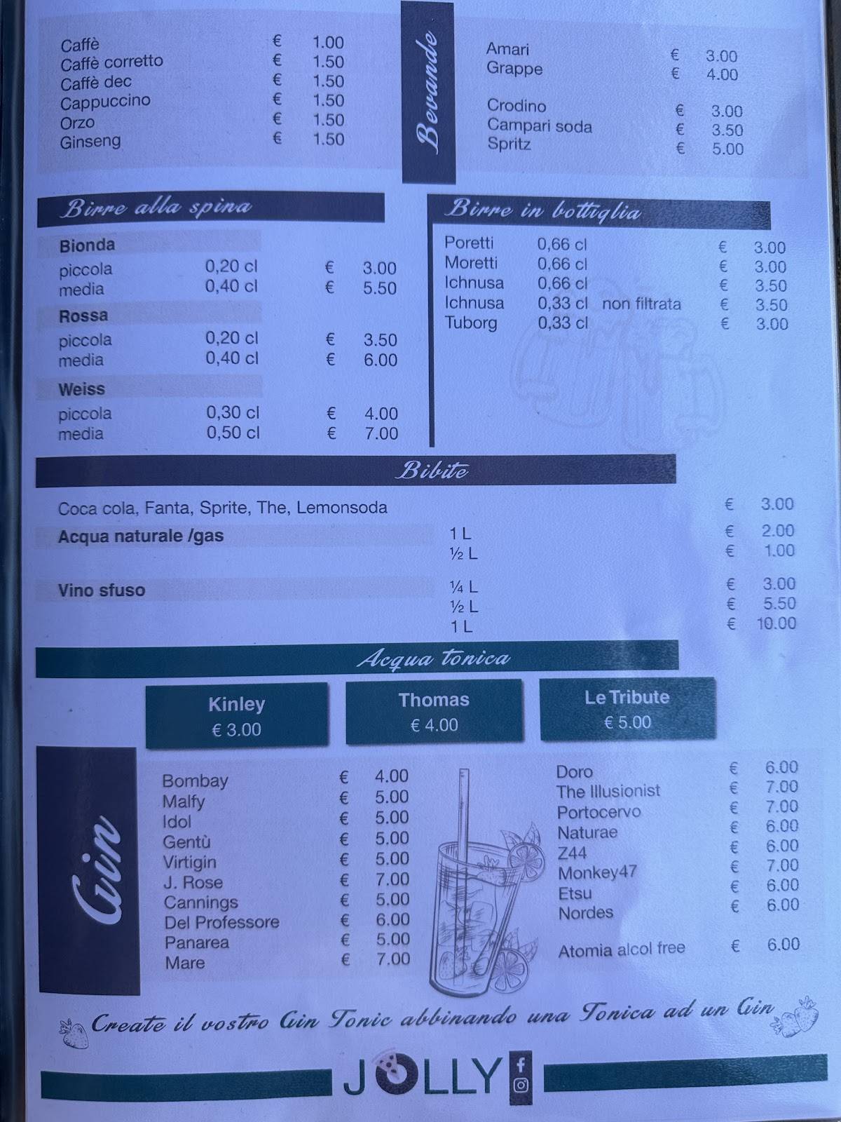 Menu di Ristorante Pizzeria Jolly 