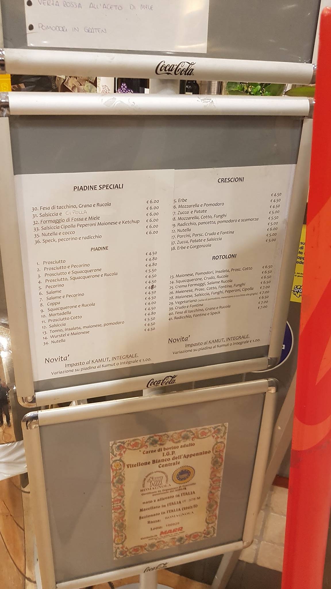 Menu di Ristorante Pizzeria La Pieda 