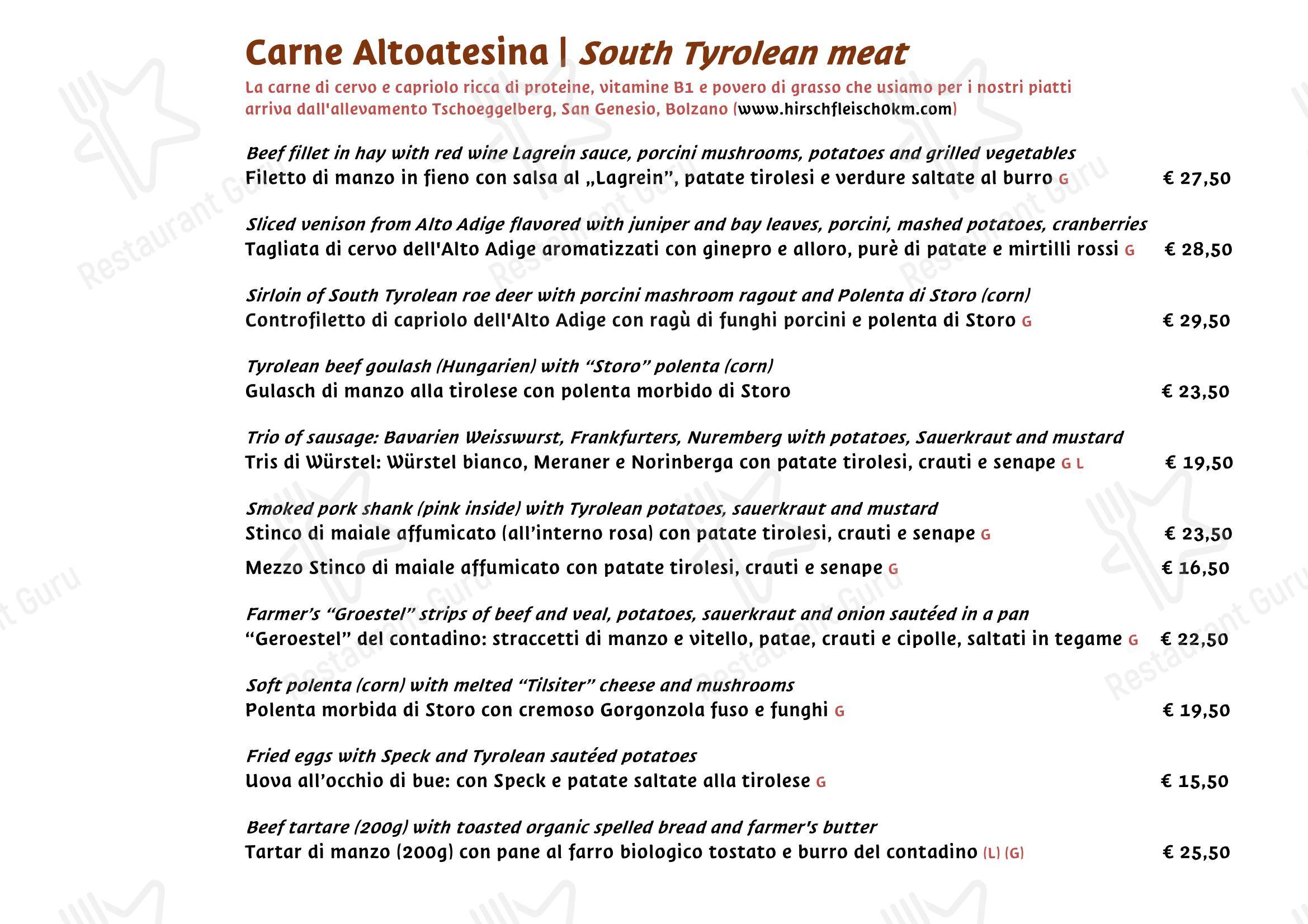 Menu di Ristorante Rifugio, Milano - Menu