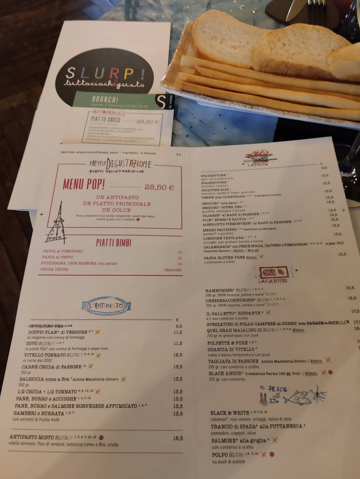 Menu di Slurp! tuttociochègusto 