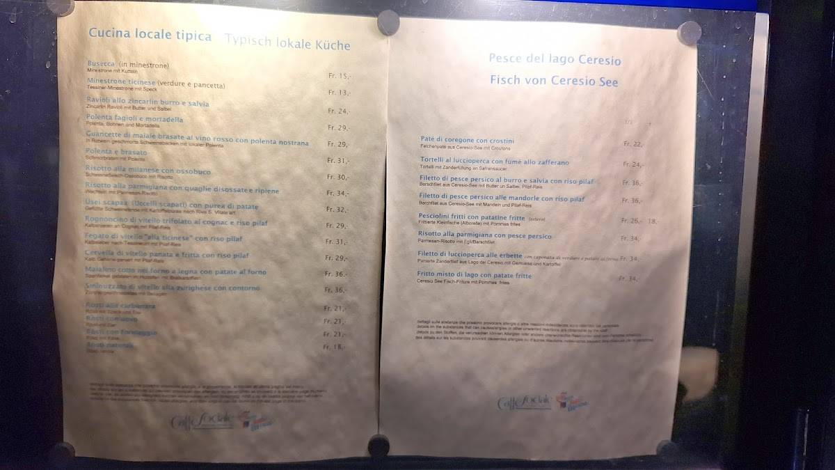 Menu di Ristorante Sociale 