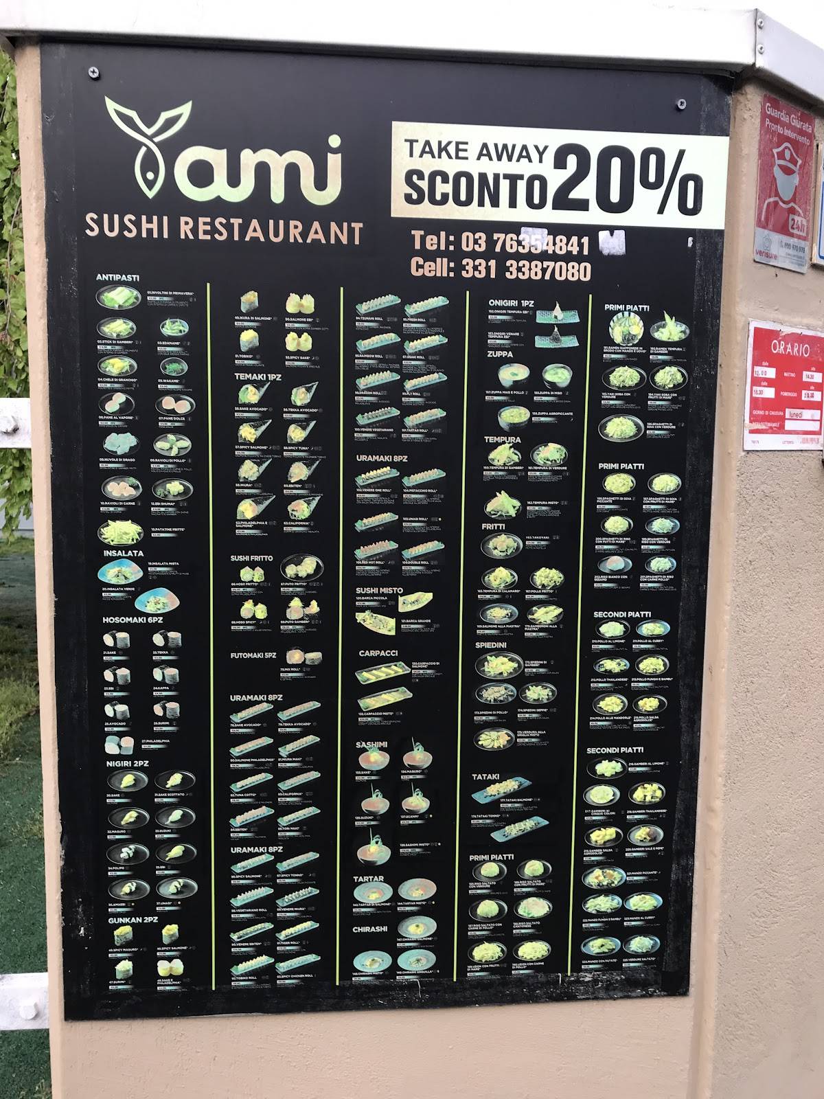 Menu di Ristorante Sushi Yami 