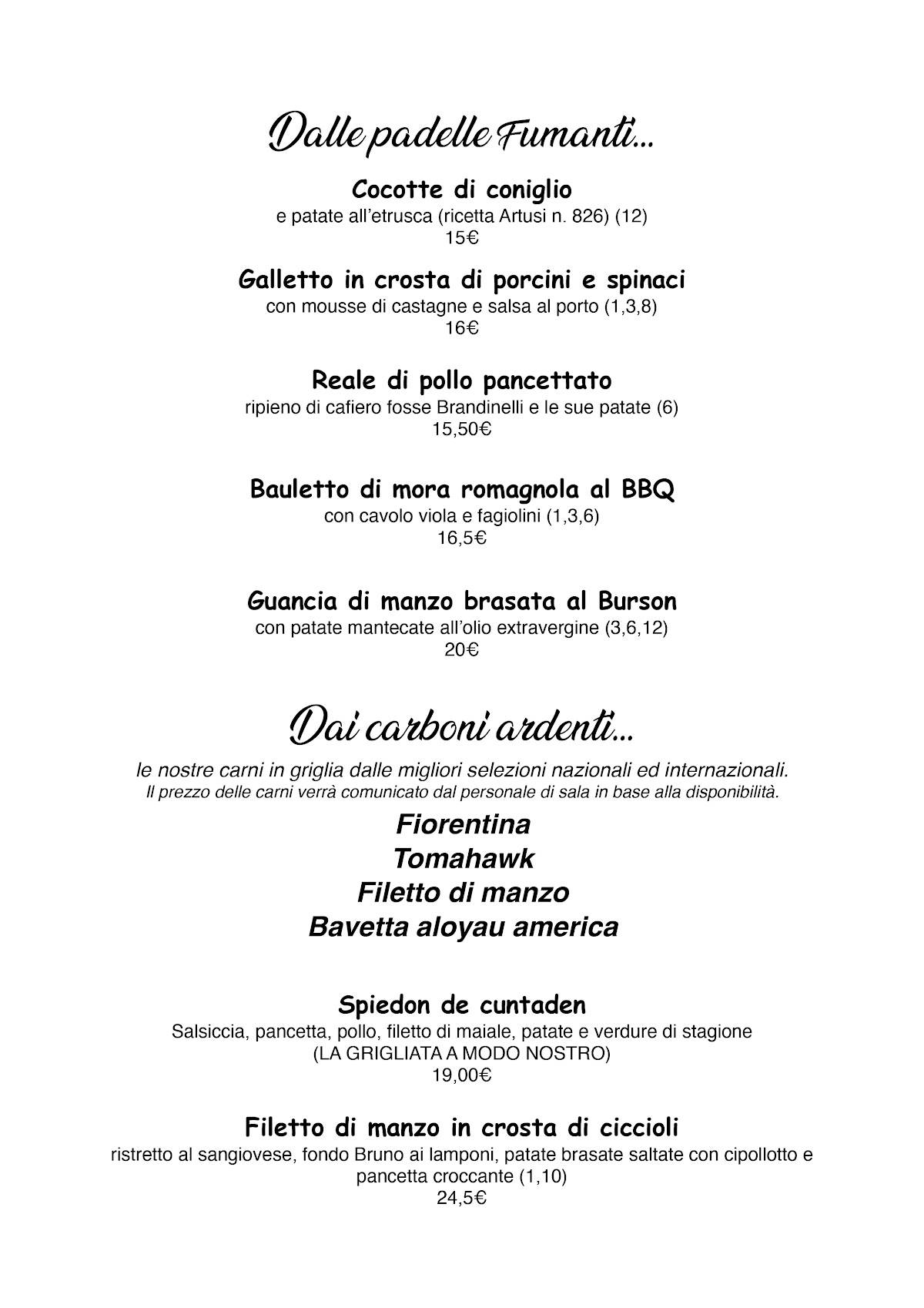 Menu di Al Sangiò - Magna e bè 