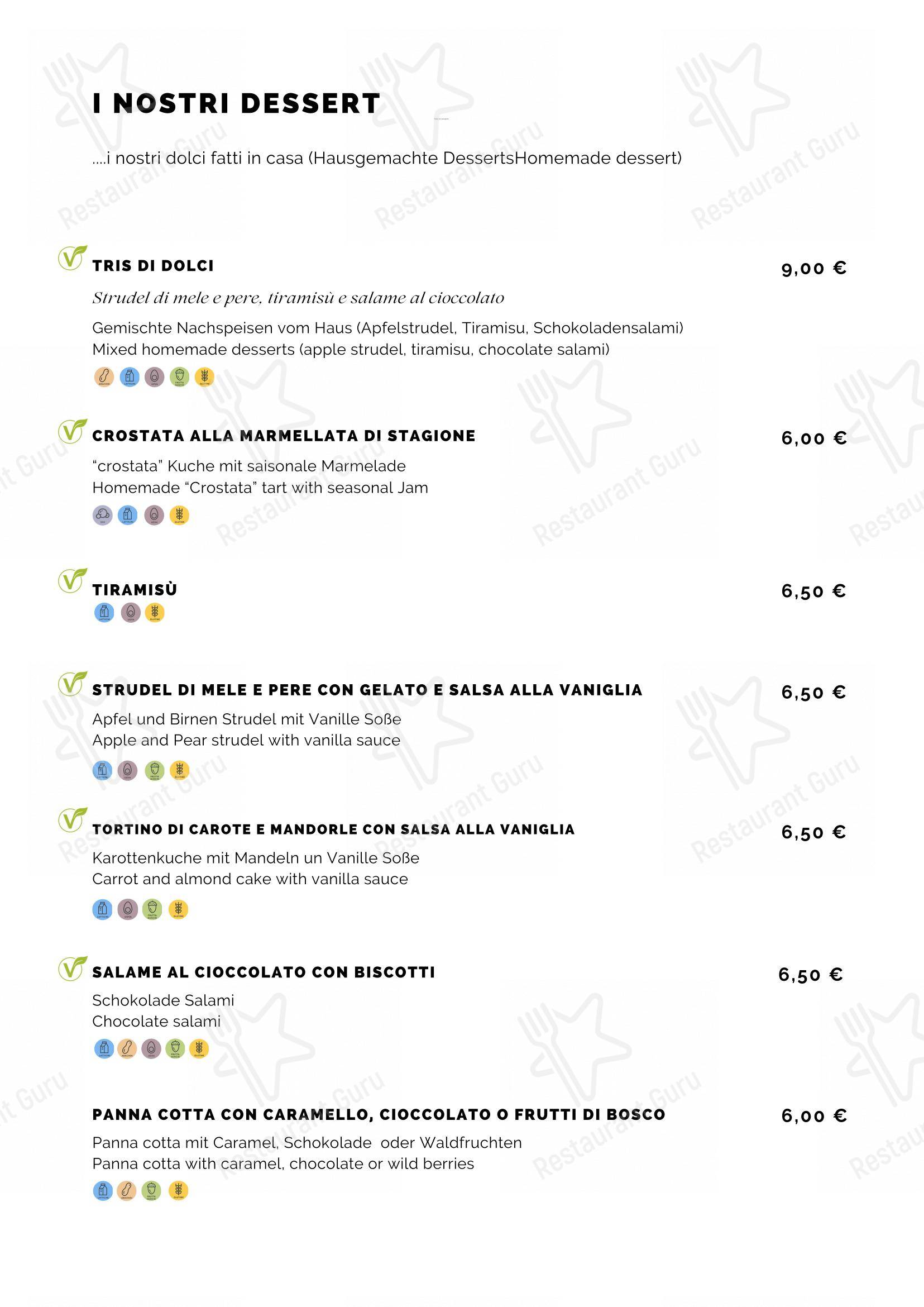 Menu per Ristorante alla Lega in Arco