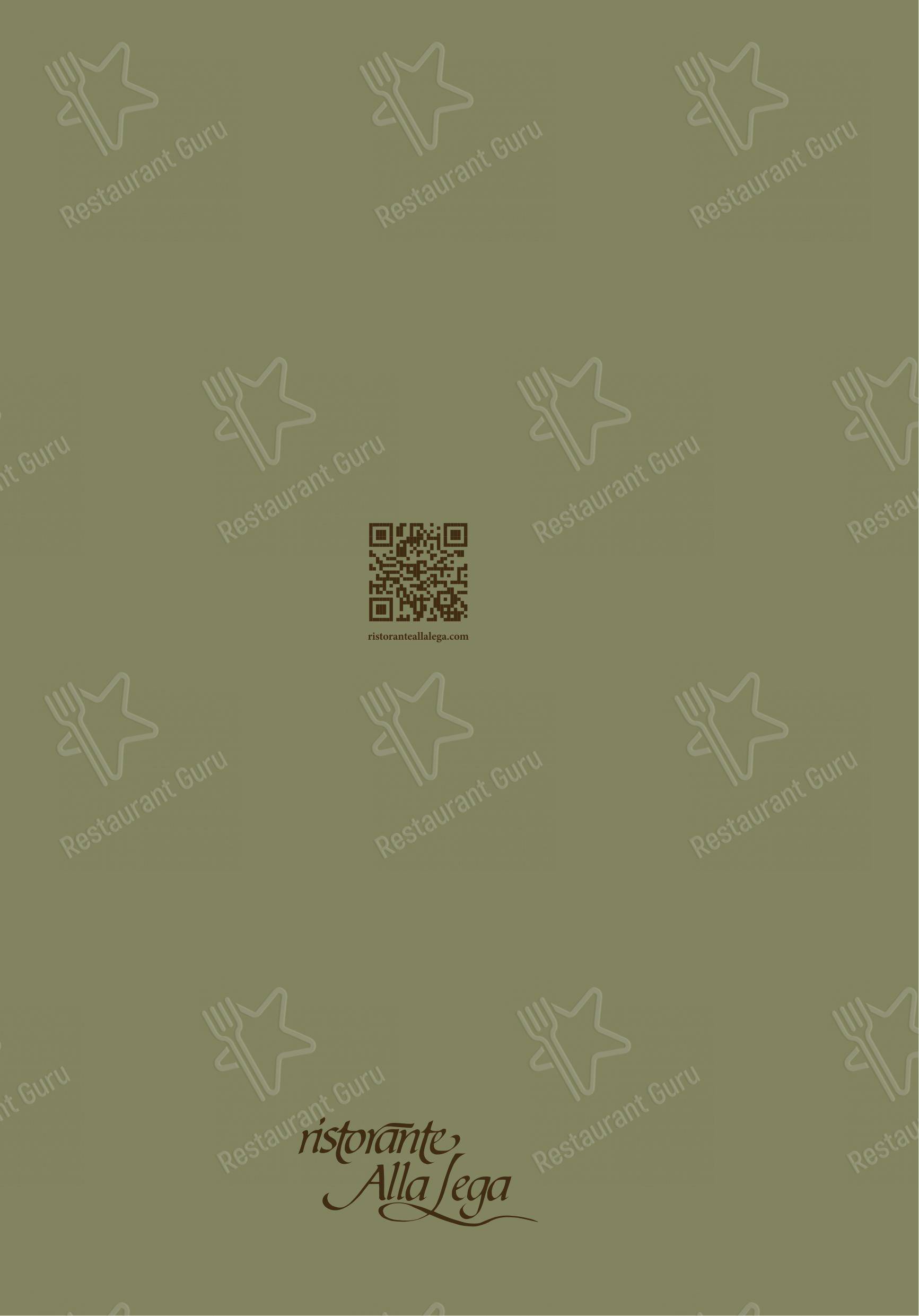 Menu bar per Ristorante alla Lega ristorante