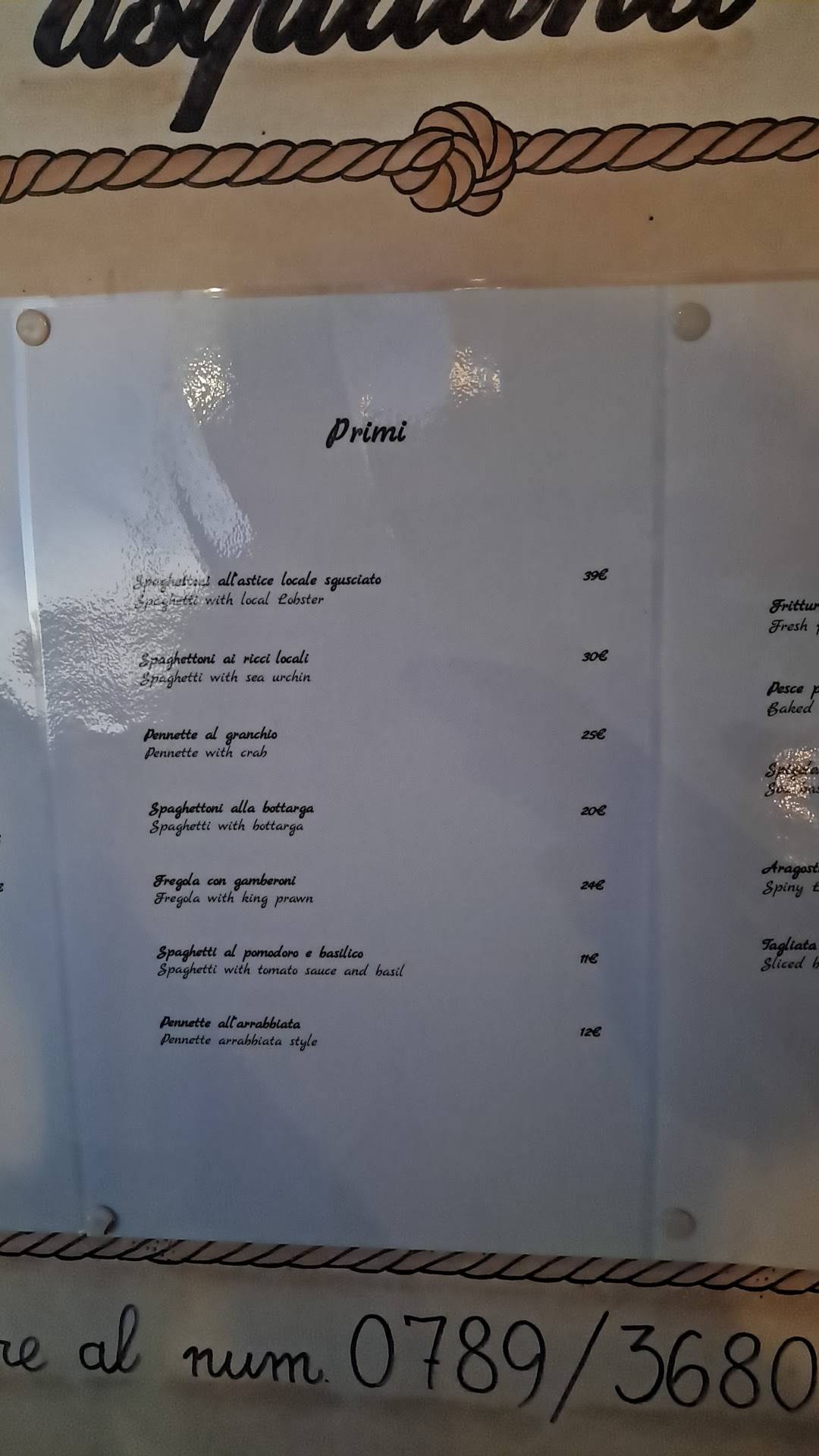 Menu di Ristorante da Pasqualina 