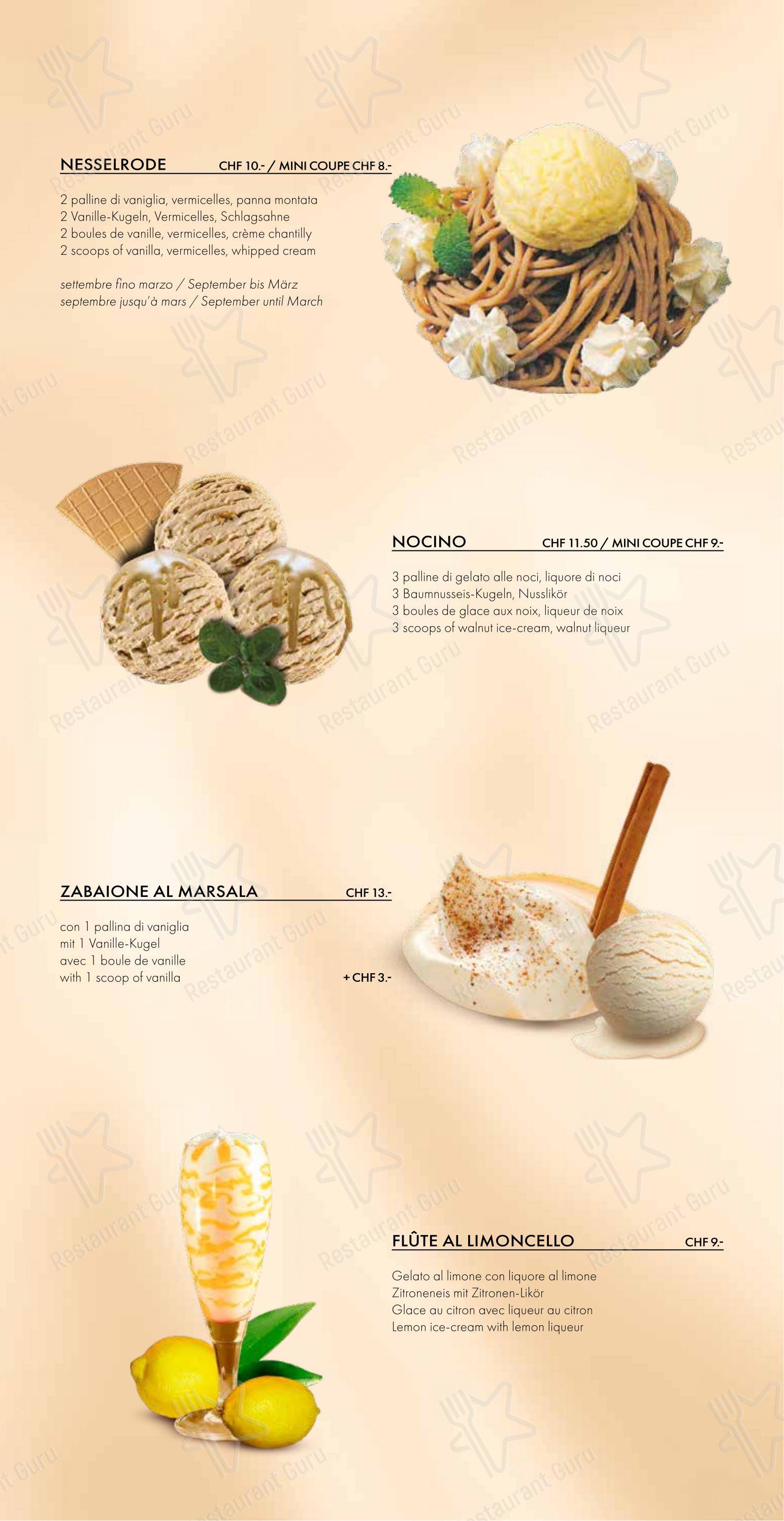 Ristorante dell'Angelo in Locarno - 菜单