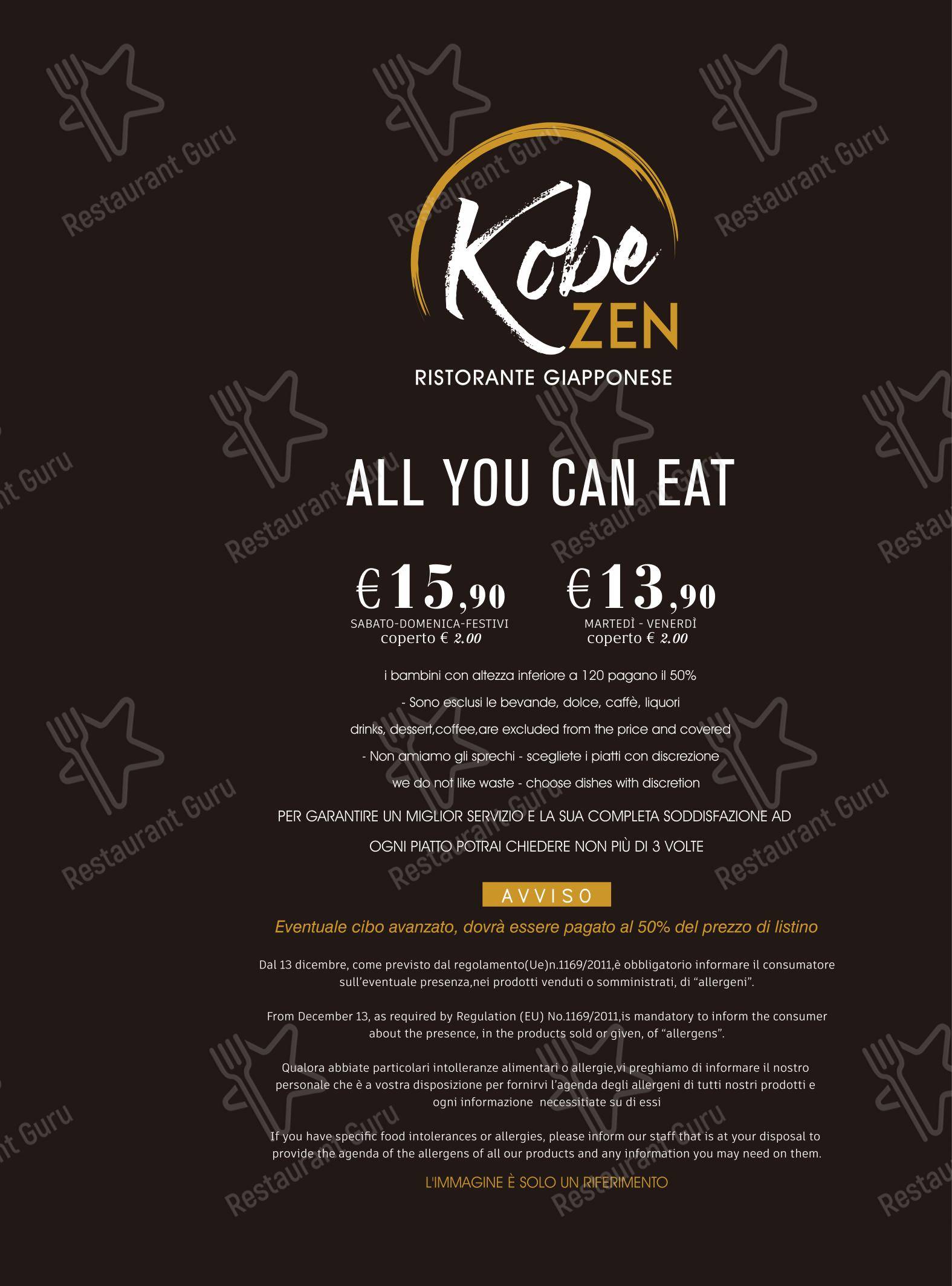 Ristorante kobezen Sushi in Rivoli - Menu