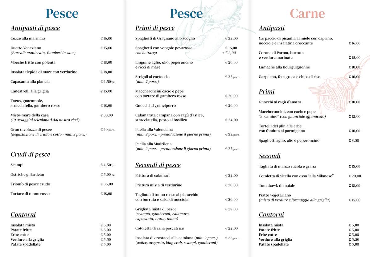 Menu di Ristorante pizzeria L'Ammiraglio 