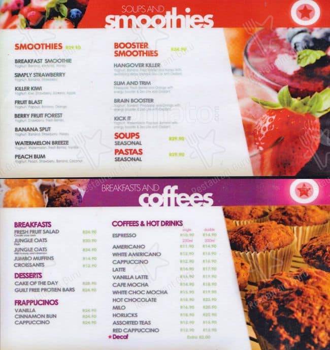 Menu de Rockets Express