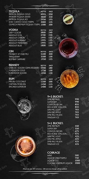 Menu at Rockstar KTV pub & bar, Taguig
