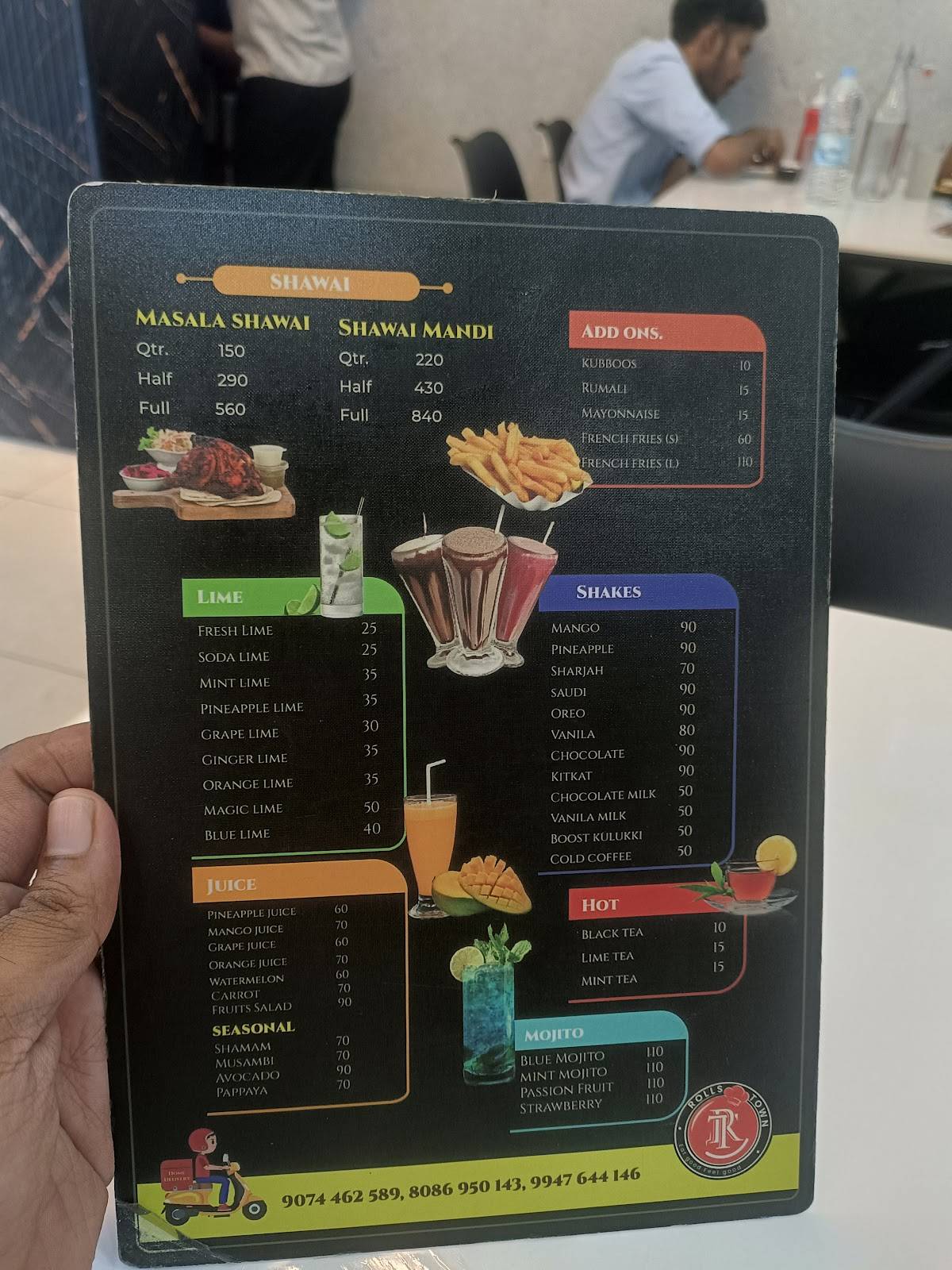 Rolls town cafe menu
