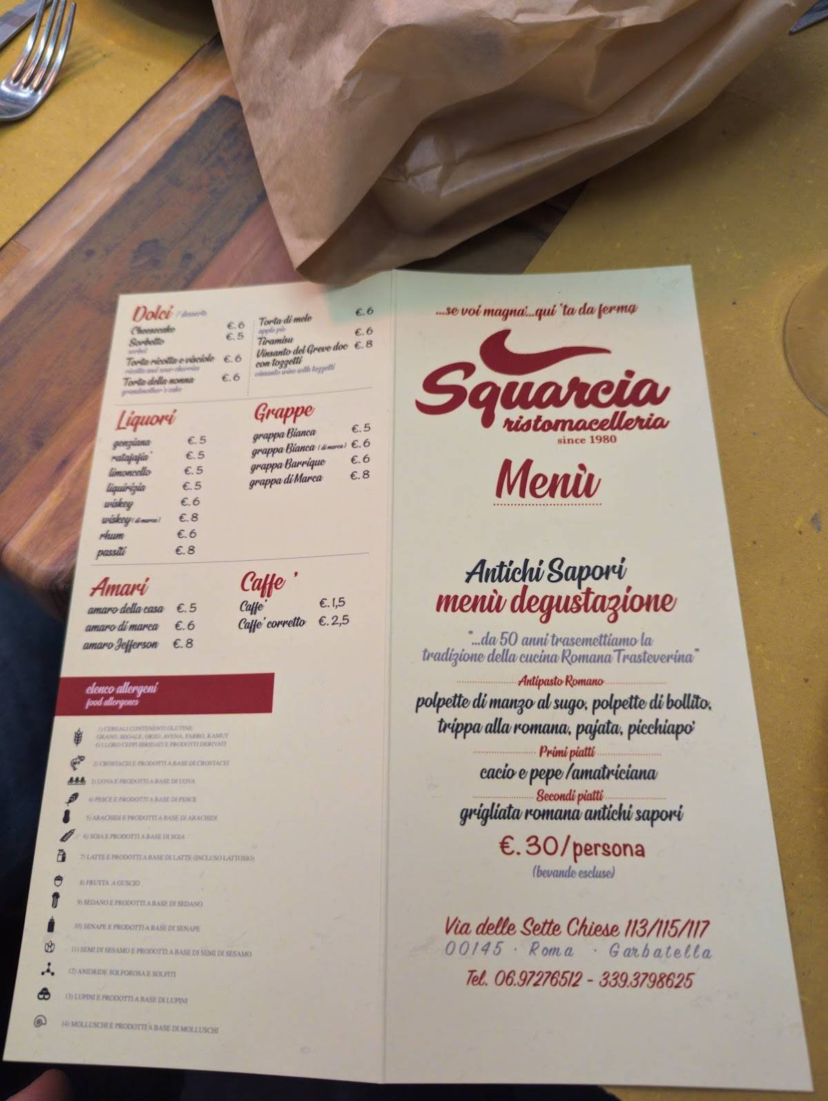Menu di Antichi Sapori by Macelleria Squarcia 
