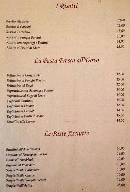 Menu di Girarrosto Fiorentino 