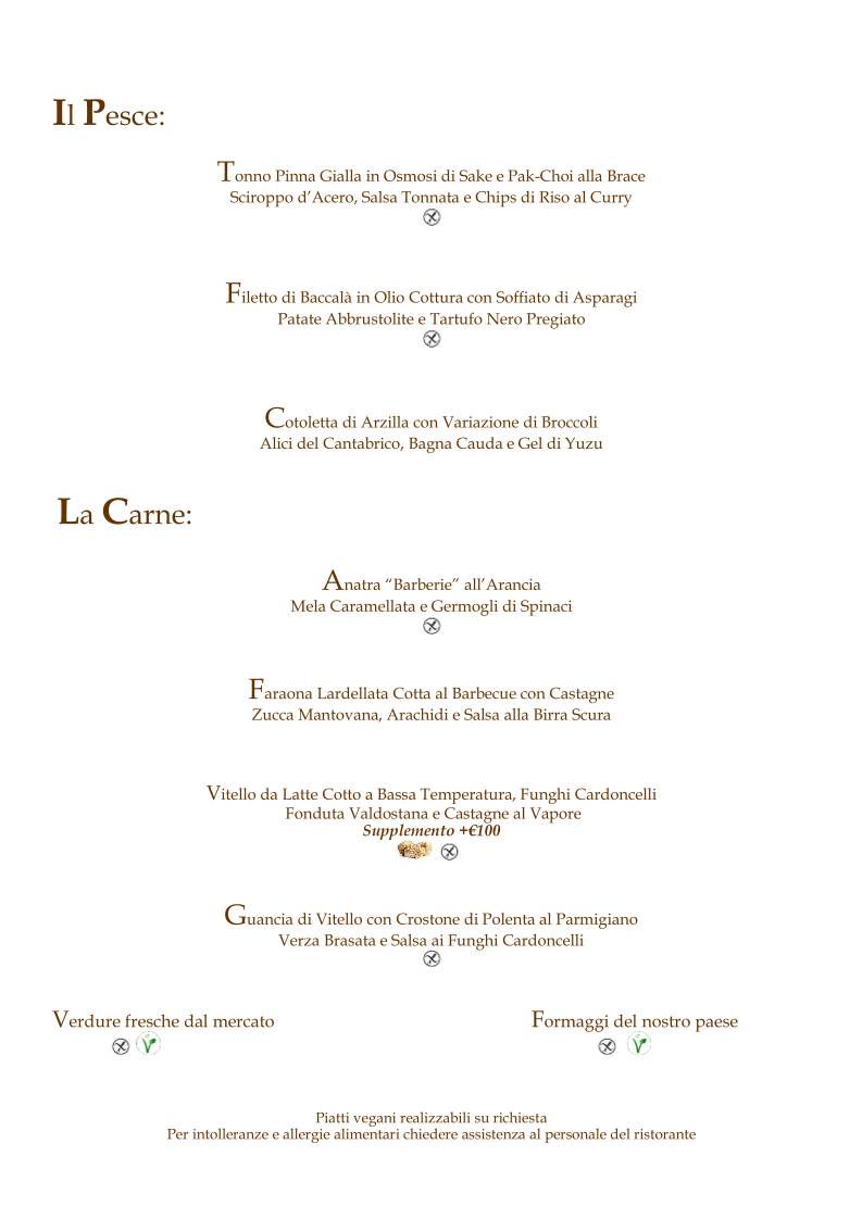 Menu di Ristorante Mirabelle 