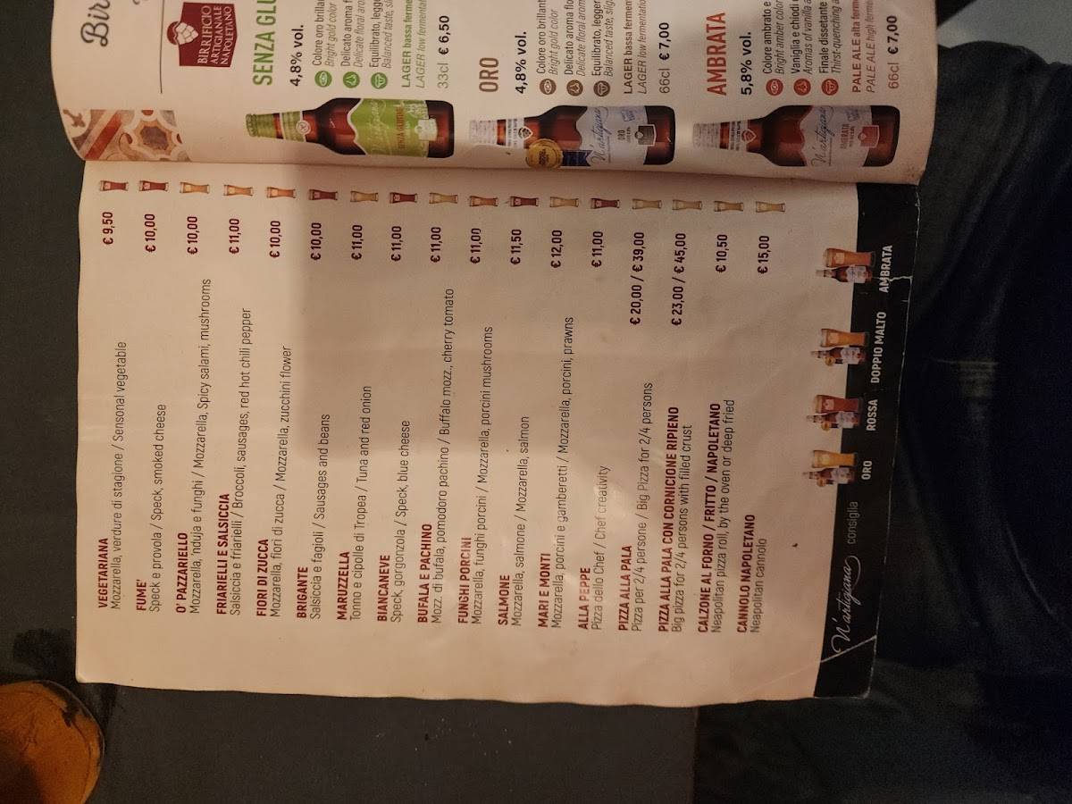 Menu di O'Pazzariello 