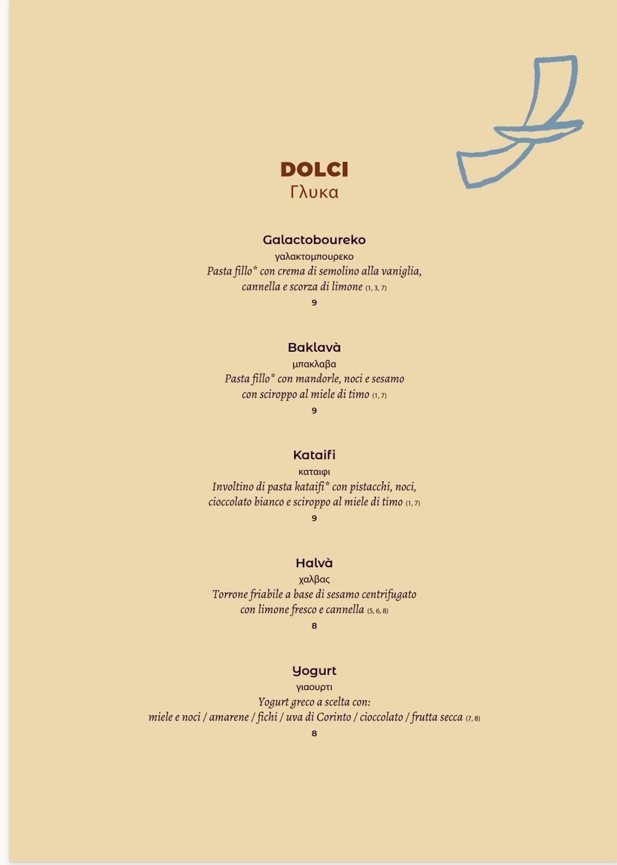 Menu di Mazì - Ristorante Greco - Trastevere 