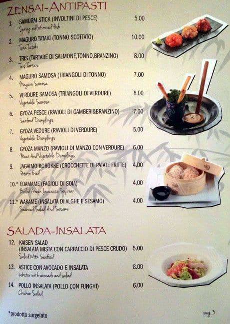 Menu di Yoshi - Ristorante Giapponese Roma 