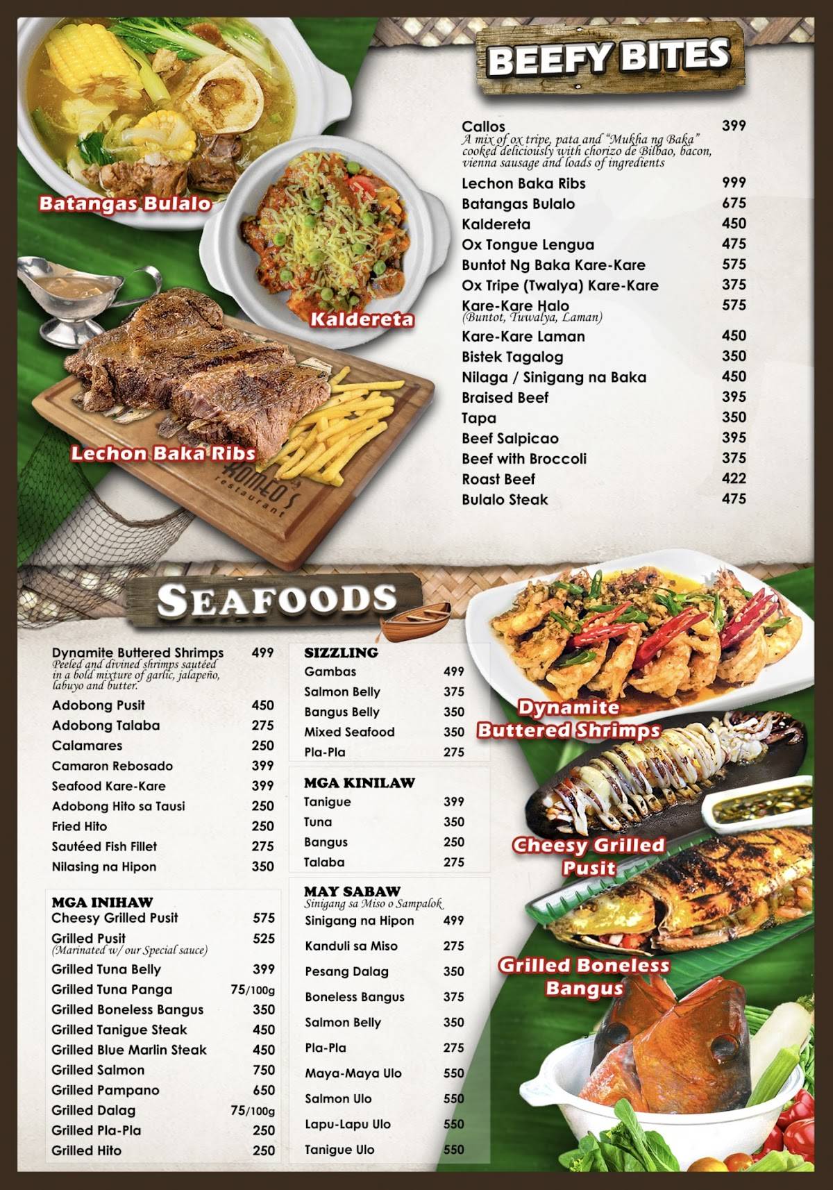 Menu at Romeo's Restaurant Robinsons Antipolo, Antipolo, L1