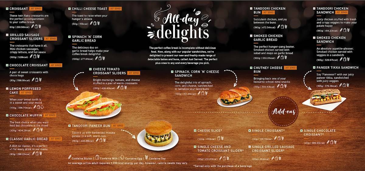 Café Coffee Day menu
