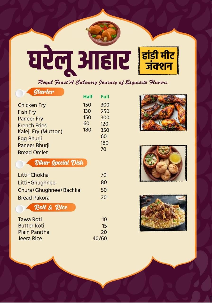Gharelu Aahar menu
