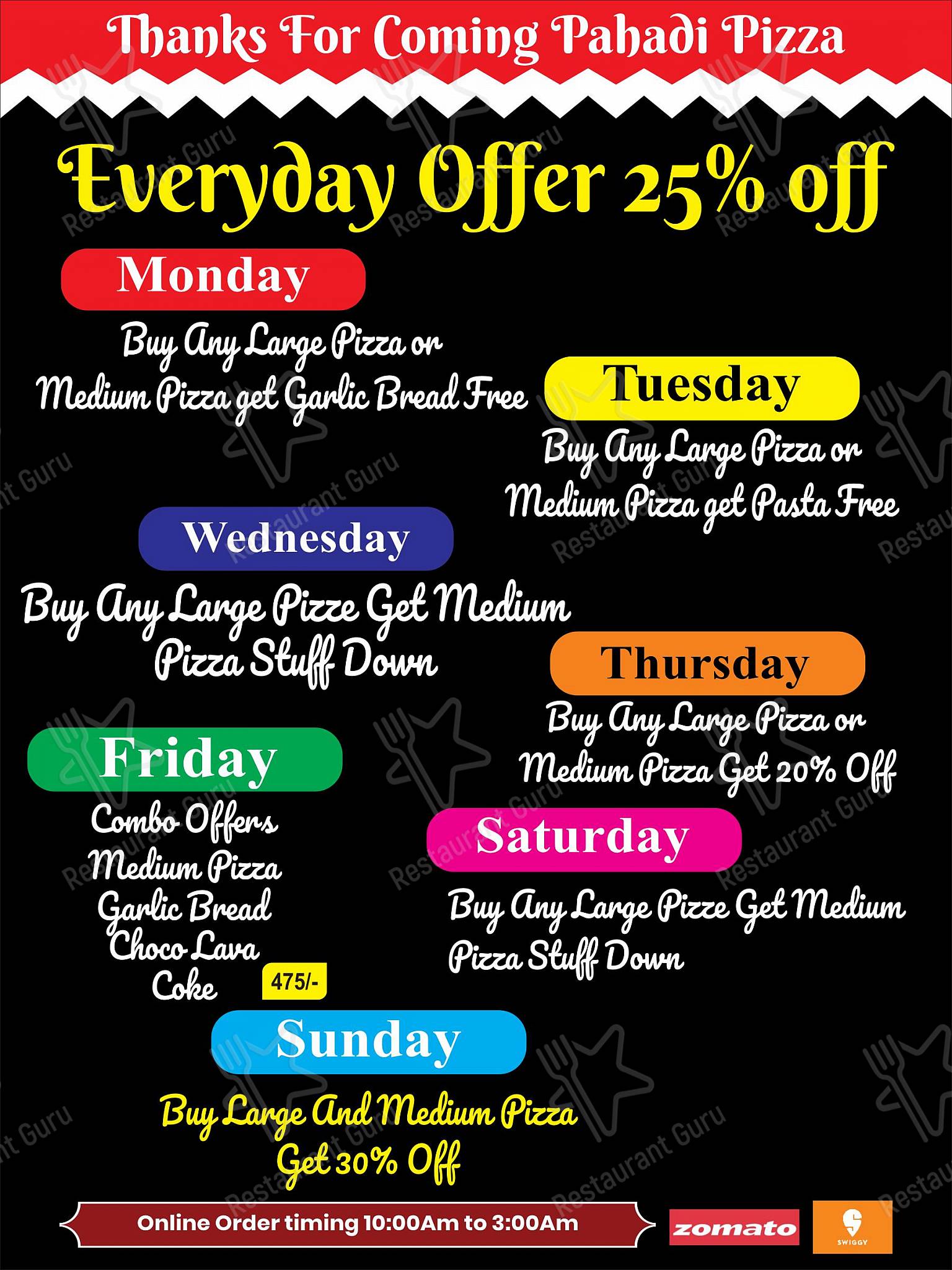 delicious Pahadi Pizza menu