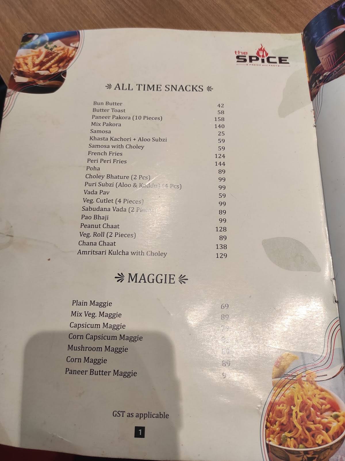 The Spice Fresh And Fast menu