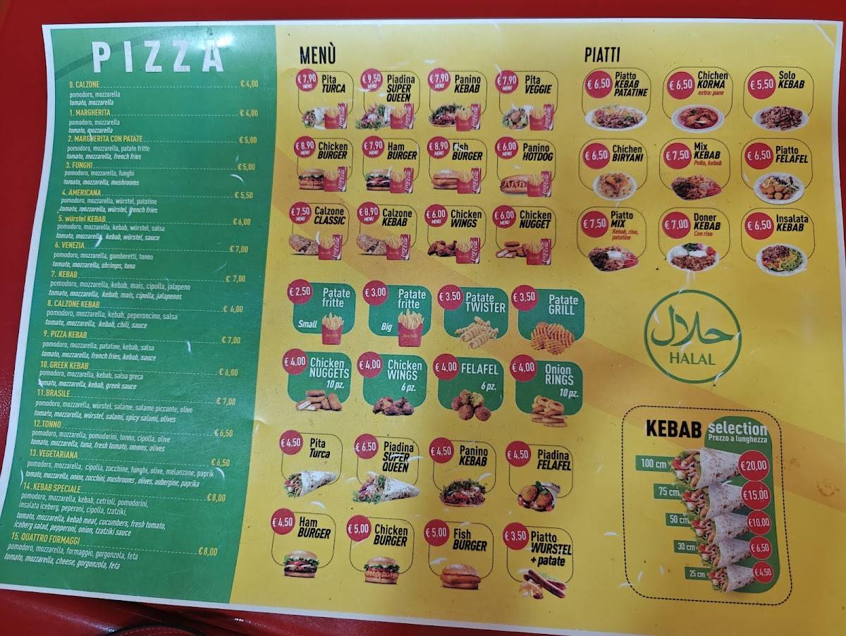 Menu di Rosa bella...ristorante...pizzeria..kebaberia...insalate 