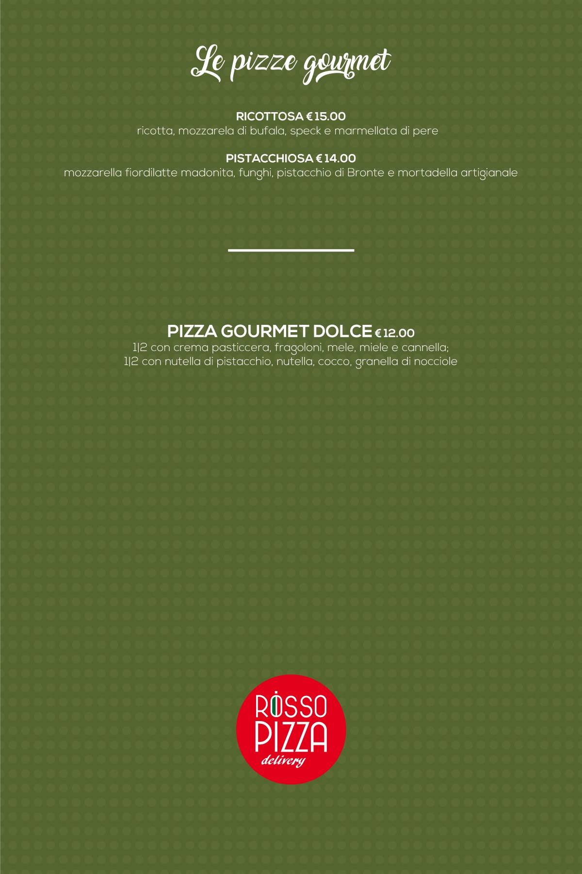 Menu di Rosso Pizza 