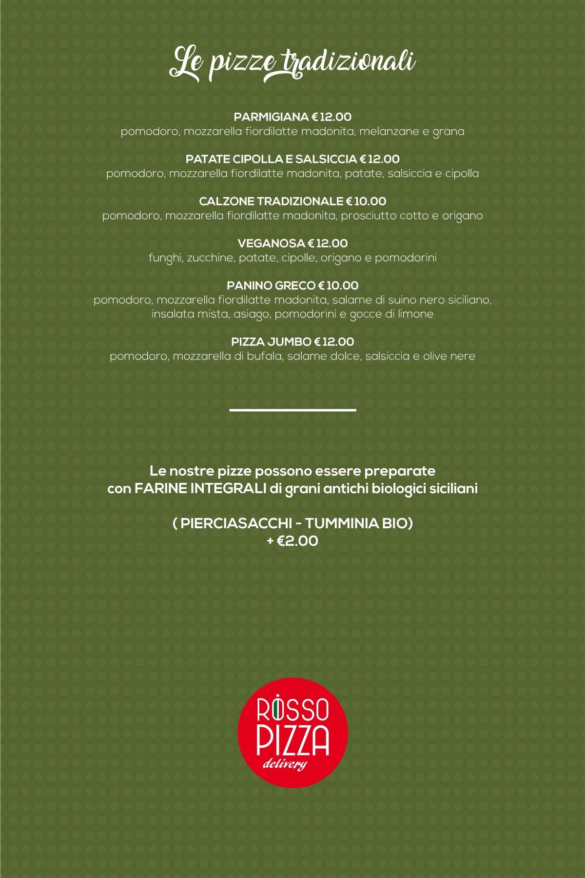 Menu di Rosso Pizza 