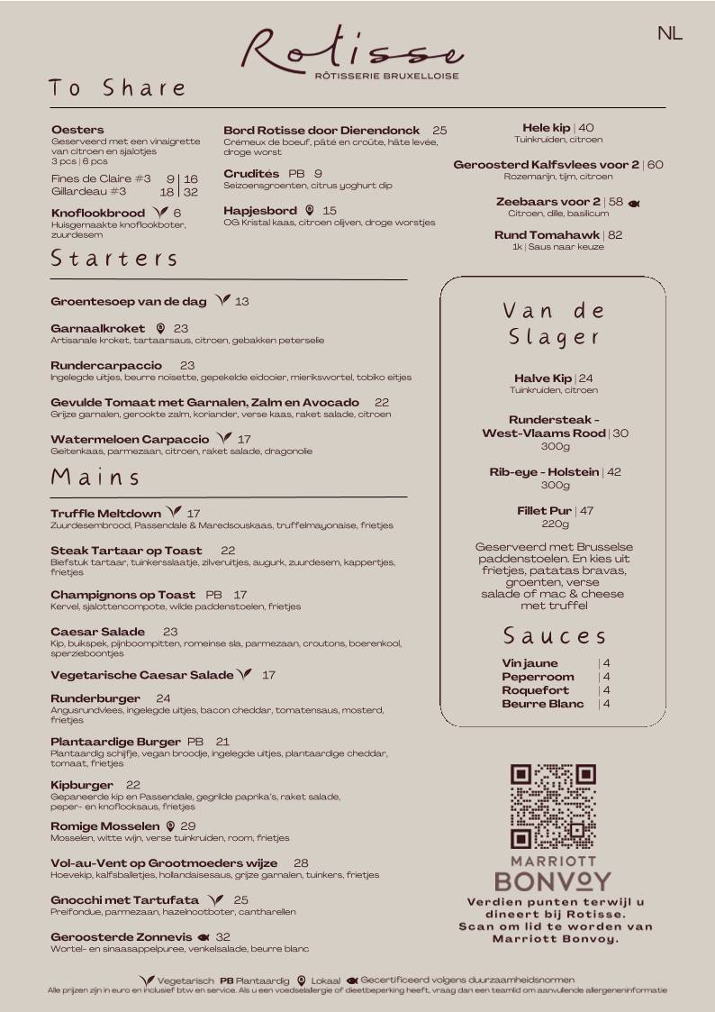 Menu de Rotisse Restaurant