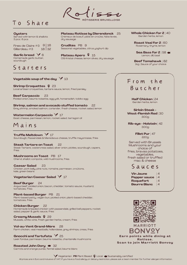 Menu de Rotisse Restaurant