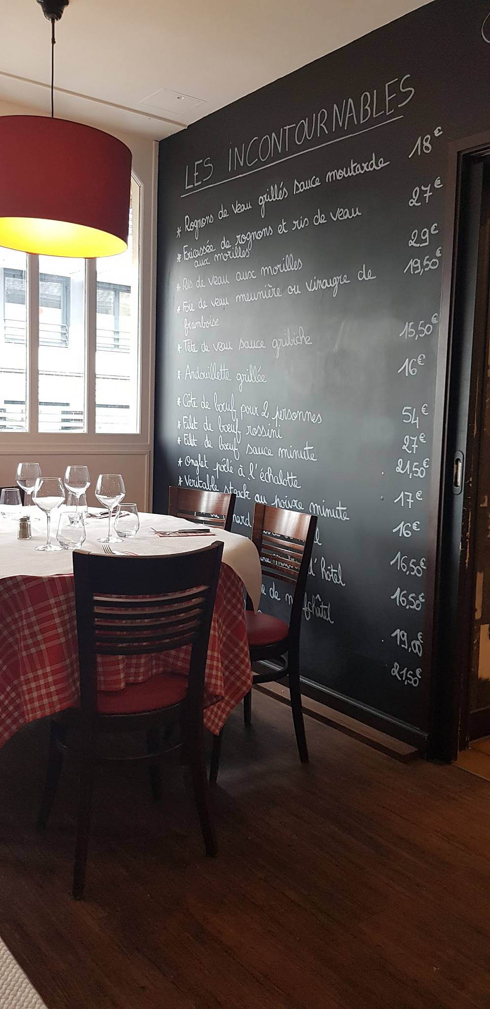 Menu de Le Veau d'Or