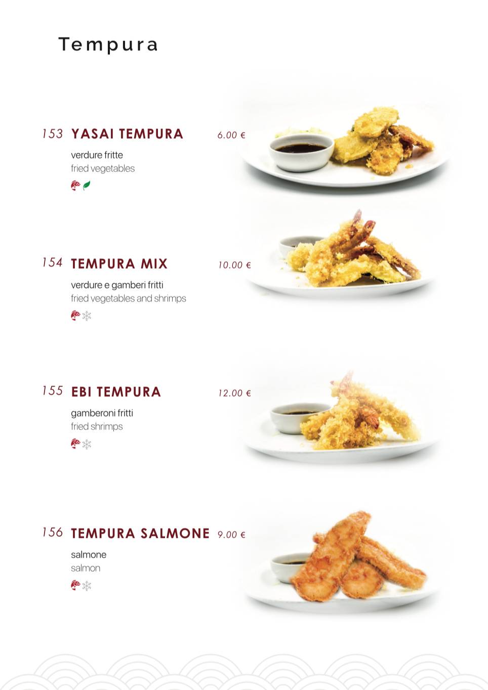 Menu di Samurai Sushi 