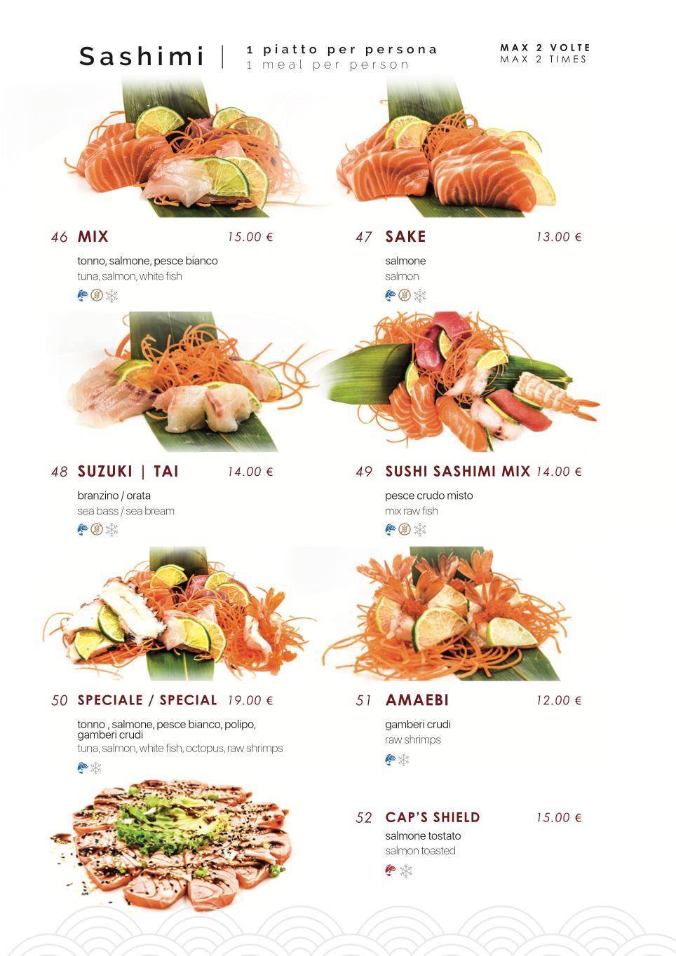 Menu di Samurai Sushi 