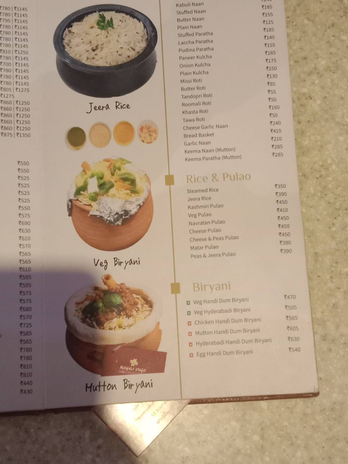 Royal Cafe(Hazratganj) menu